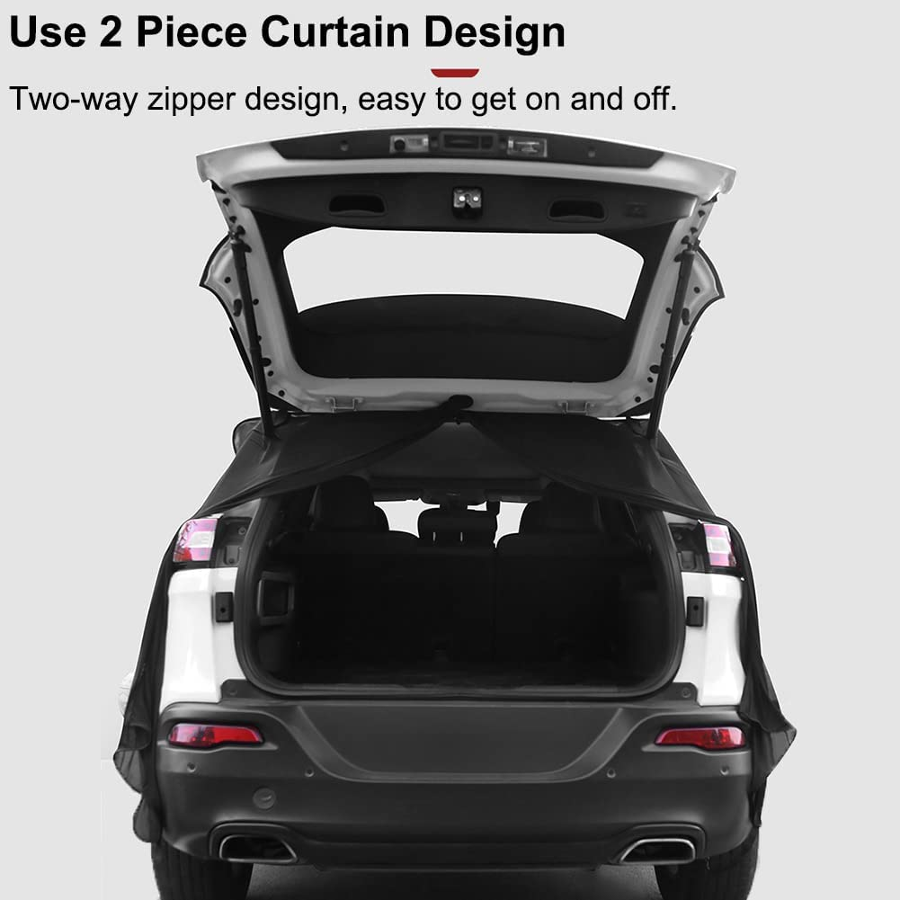 Ovege Car Tailgate Mesh Screen for SUV Bug Screens for Car Tent, Magnetic Mosquito Net for Car Camping Essentials, Car Camping Accessories（Black-Tailgate） image number 2