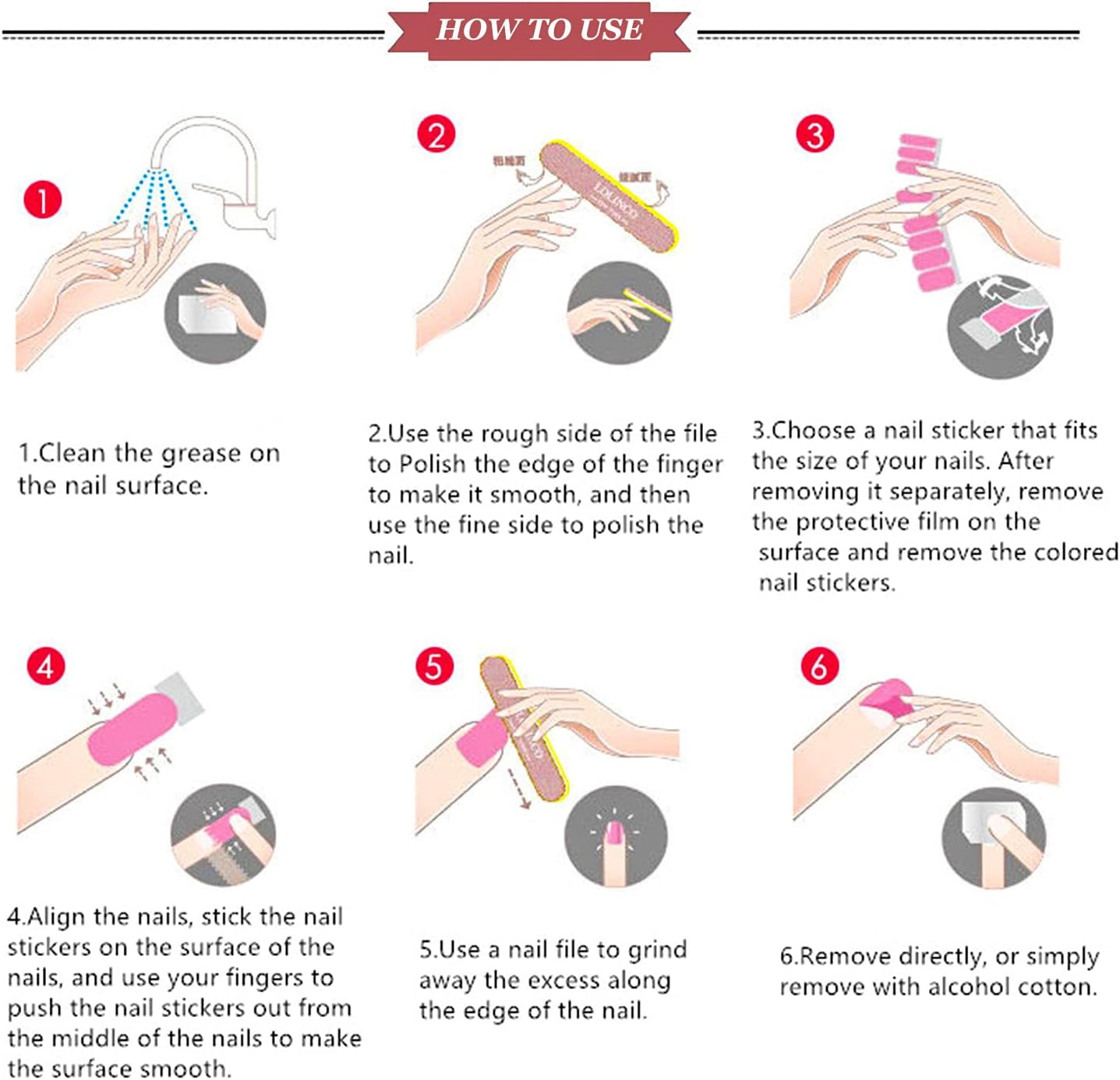 JERCLITY 352 Pieces 16 Sheets Solid Color Toenail Polish Strips Stickers Self Adhesive Bright Color Toenail Full Wraps Full Nail Stickers Nail Art Decal Strips with Nail File for Women Girls - Dark Color image number 4