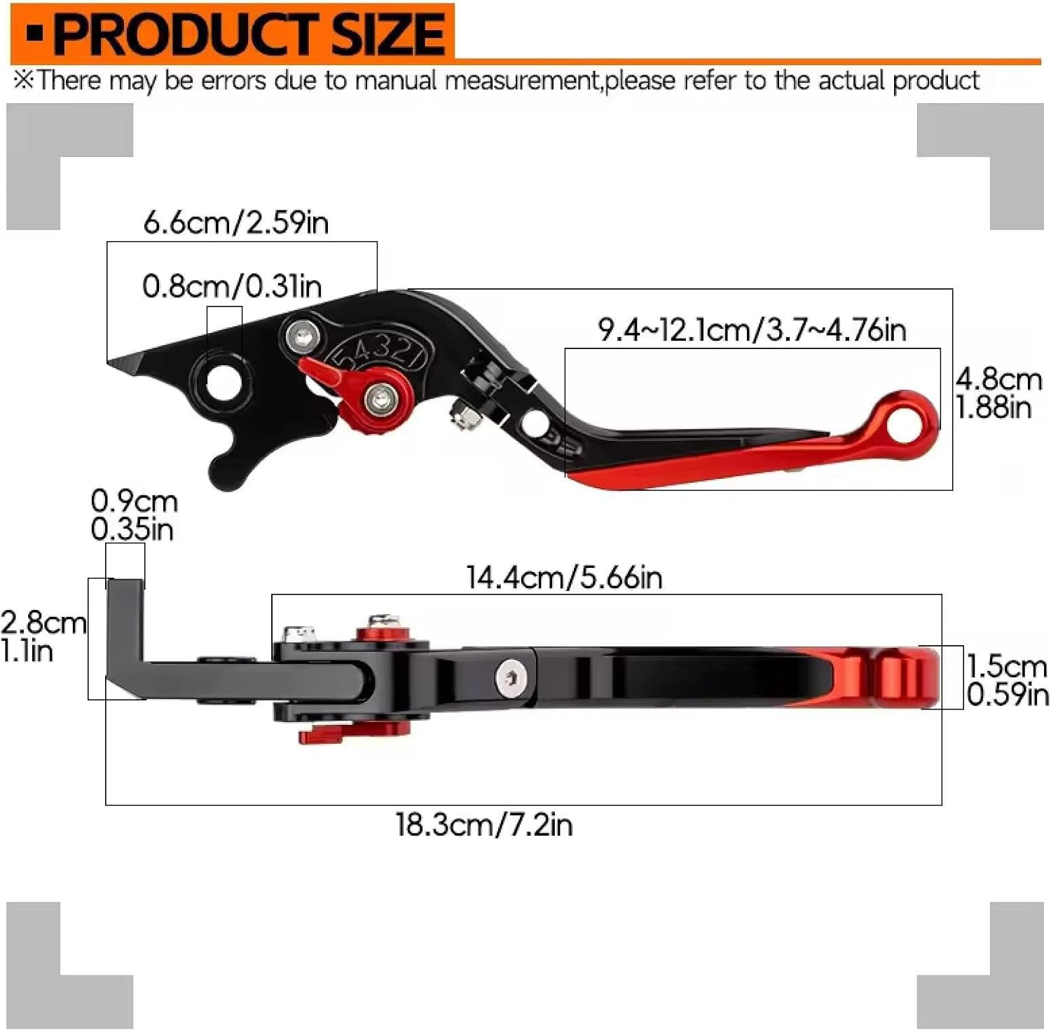 Motorcycle Brake Clutch Levers for Honda CB500F CB500X CB 500 X/F 2013-2021 2022 CNC Aluminum Length and Gears Adjustable Foldable Extendable Handle Levers Brake Clutch Lever Motorcycle Parts - Black image number 2