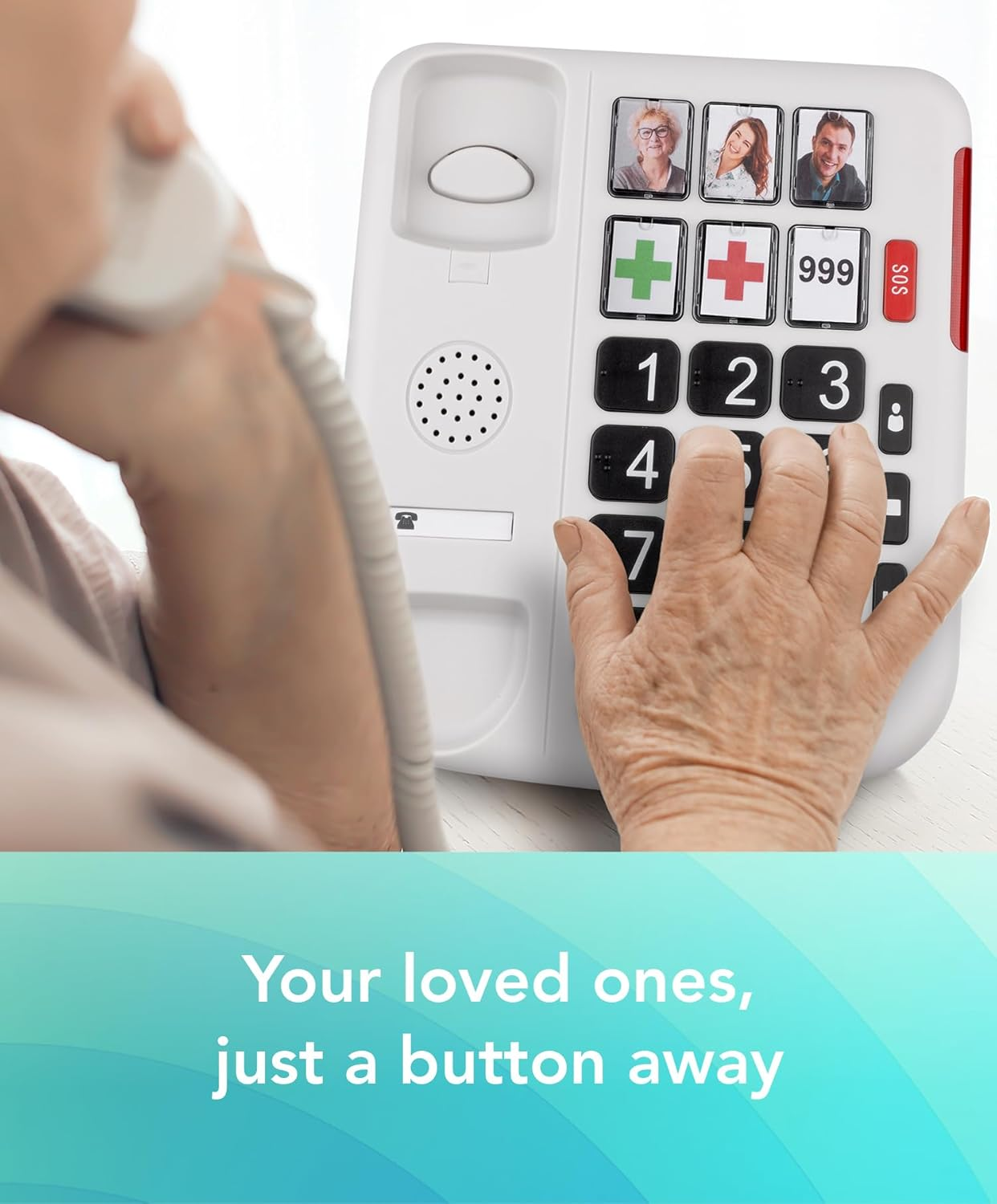 Big Button Landline Phone for Elderly, Hearing Aid Compatible Phone with Amplified Volume for Hard of Hearing, Great Dementia Aid image number 4