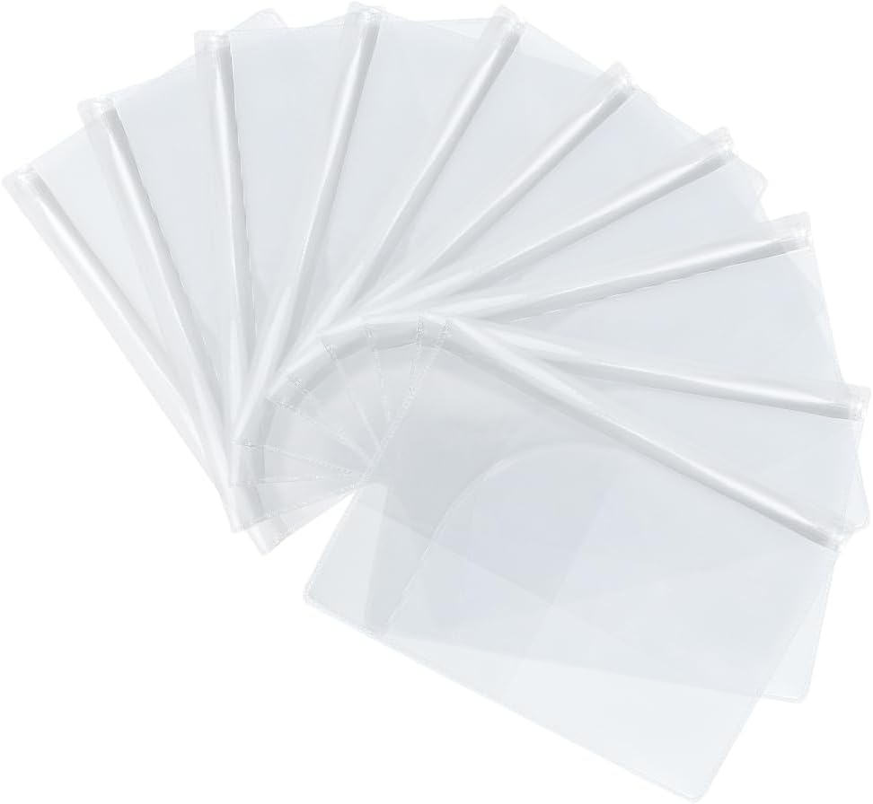 CREATCABIN 10 Pcs Passport Cover Clear Waterproof PVC Plastic Frosted Passport Protector Case ID Card Holder Sleeve Thin Credit Card Travel Document Organizer Covers for Women Men 7.4 X 5.3 Inch image number 1