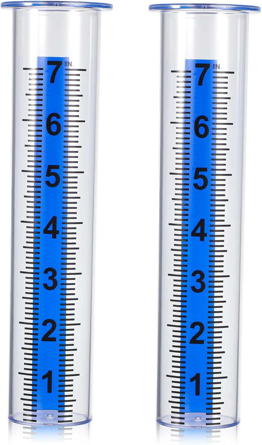 CLISPEED 2 Pcs Precision Plastic Rain Gauge Replacement Tubes with Clear Markings for Accurate Outdoor Rainfall Measurement in Gardens Lawns and Decks image number 6