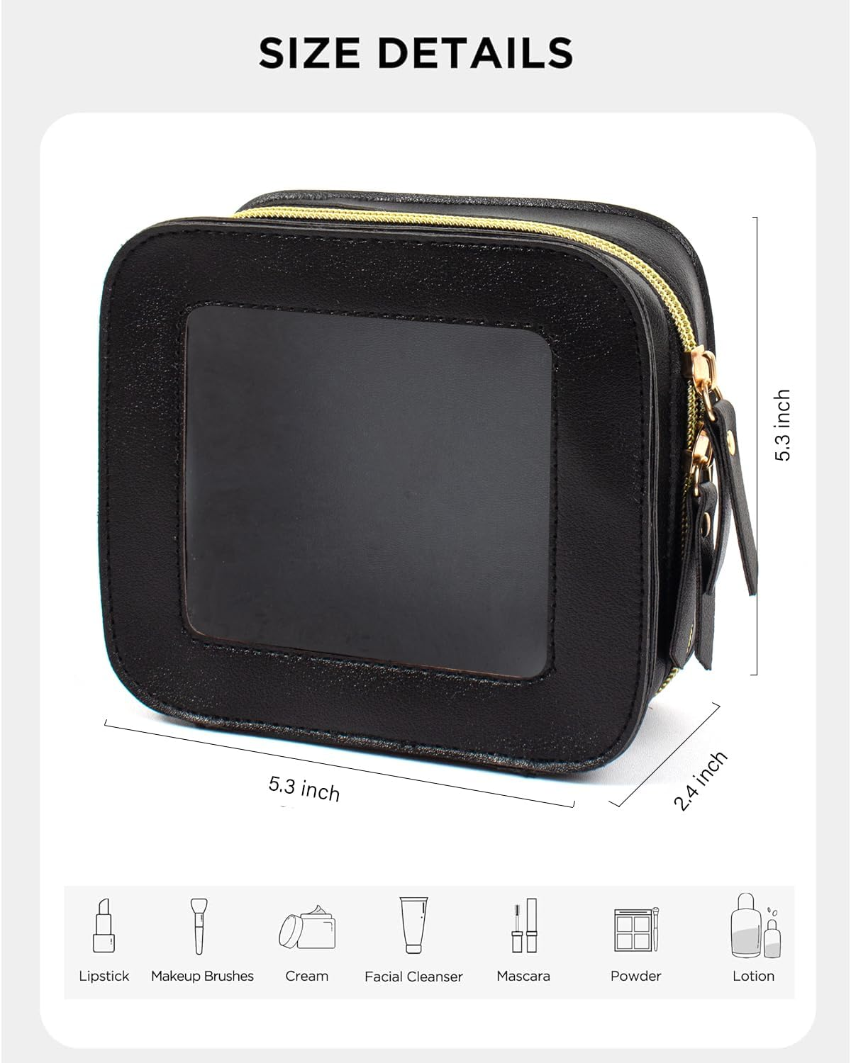 DDPOND Mini Makeup Bag,Clear Makeup Bag Cute Travel Makeup Case Pouch Purse Essentials Car Accesories for Women,Travel Essentials Organizers (White, Mini) image number 4