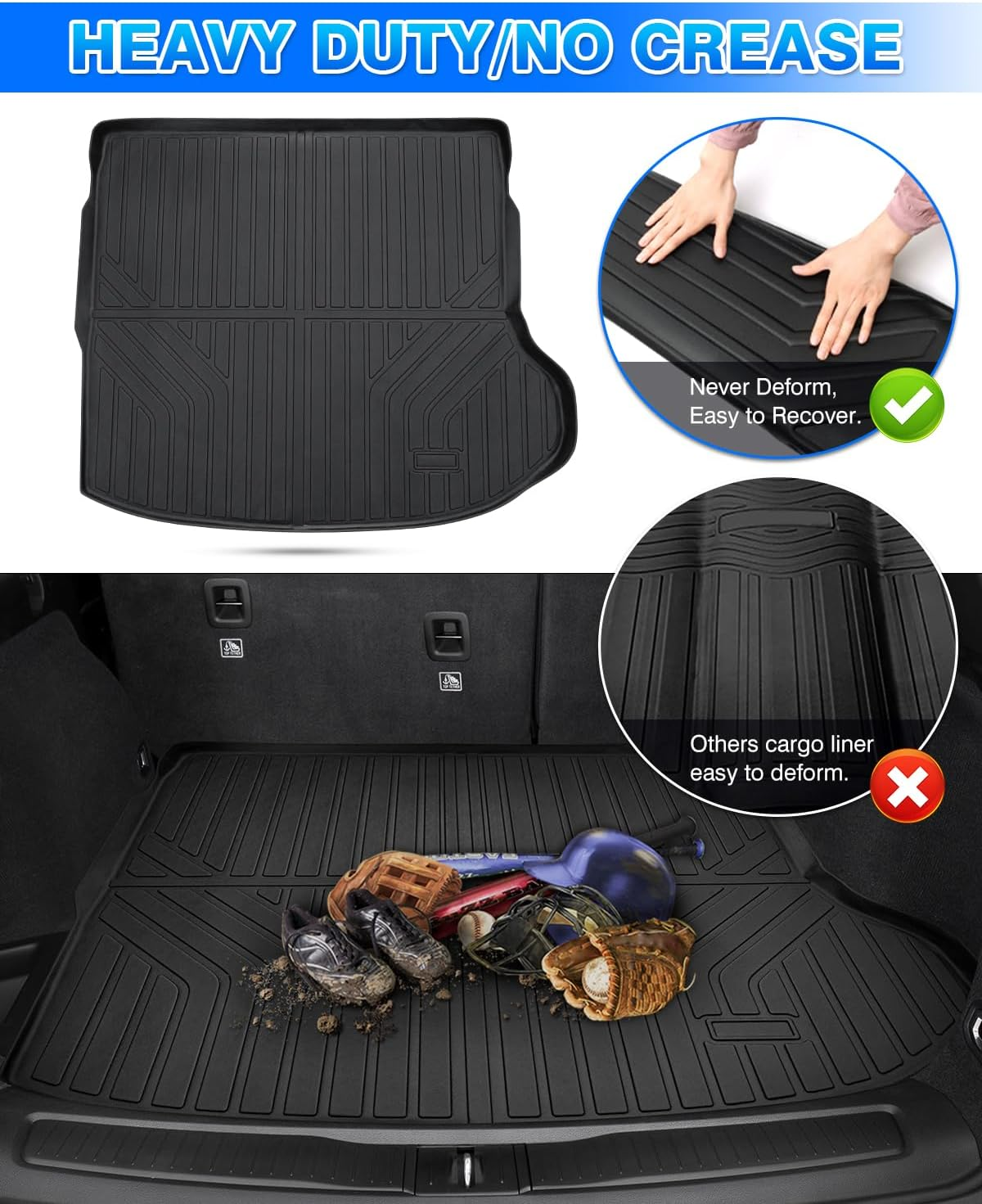 Cartist Cargo Liner Fits for Jeep Grand Cherokee 2022 2023 2024 2025 5 Seater Only (NOT for WK or Grand Cherokee L) All Weather Trunk Mat for Grand Cherokee Accessories Heavy Duty