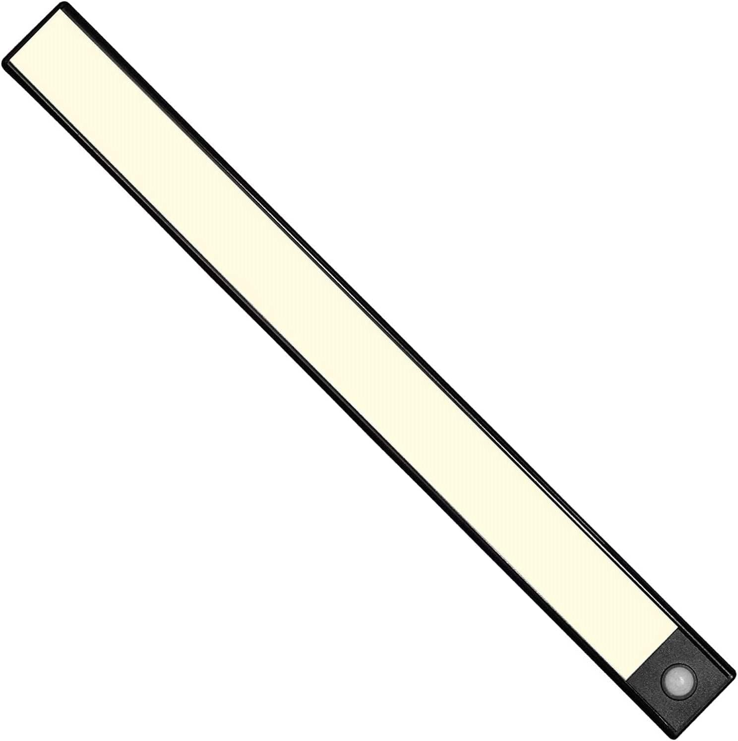 LED under Cabinet Light, Motion Sensor Lights Indoor Rechargeable 30Cm 54LED Closet Lighting, Wireless Night Light for Cabinet, Drawer, Wardrobe, Kitchen (Silver-White)