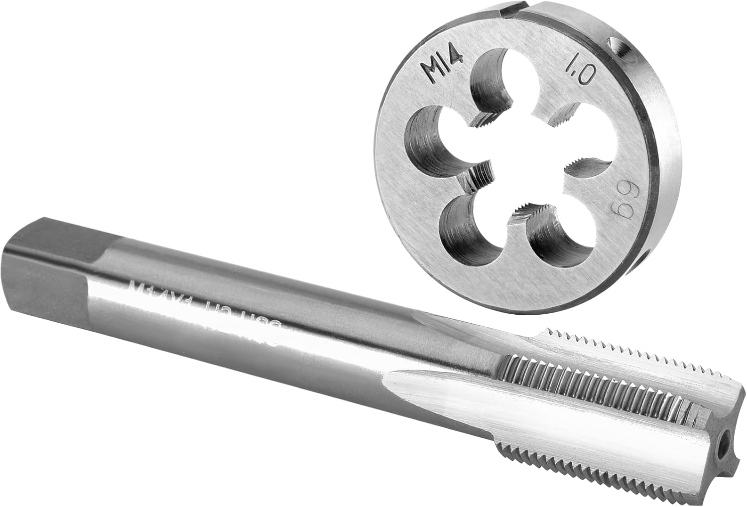 Burkit M14 X 1.5 Tap and Die Set, M14 X 1.5 Machine Thread Tap and round Die Right Hand image number 1