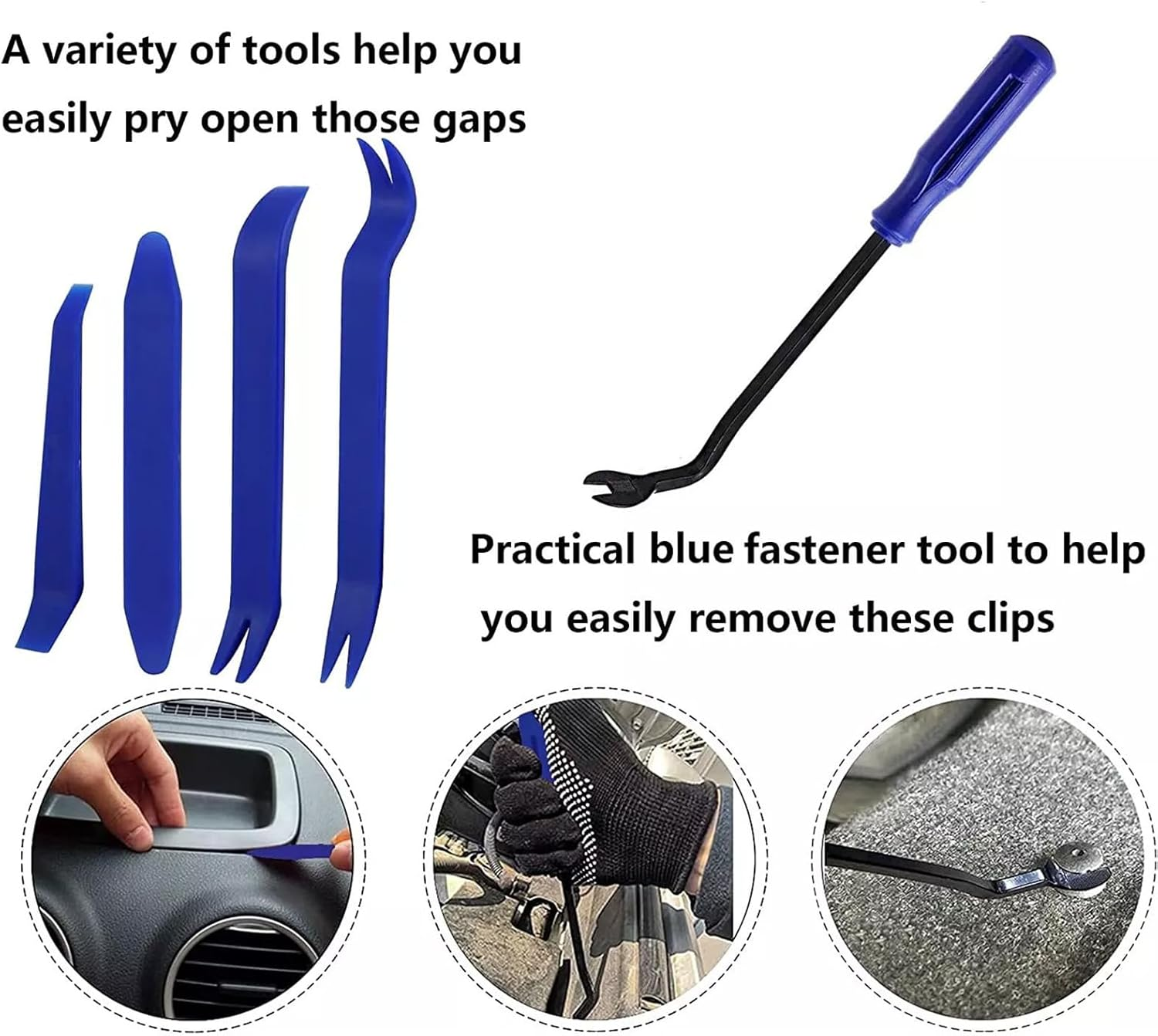 Yxvyxymyxxg Automotive Trim Removal Tool Kit, 5-Pack No-Scratch Plastic Pry Tools - for Car Door Panel/Dashboard/Interior Trim & Fastener Clip Removal image number 1
