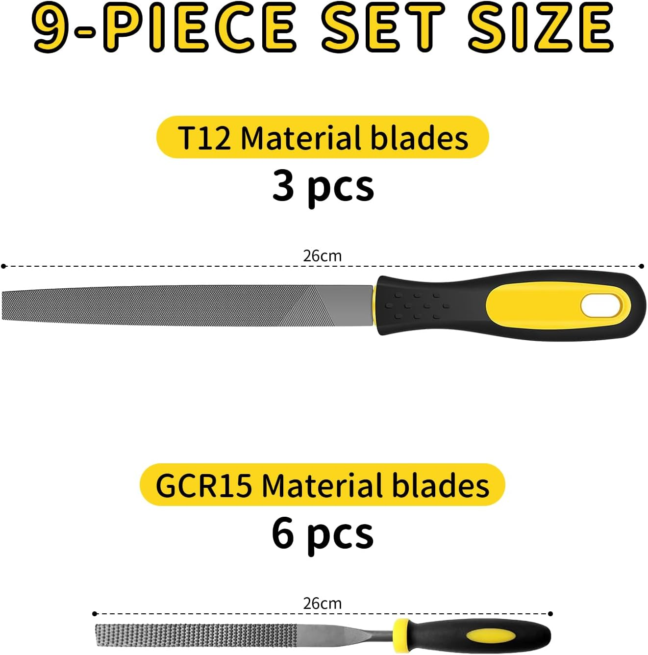 MOLIMOLI File Set 9-Piece Professional Metal File Set with Wooden File, round File & 6 Nail Files - File Set for Metal, Soapstone & Wood - Includes Storage Bag image number 5