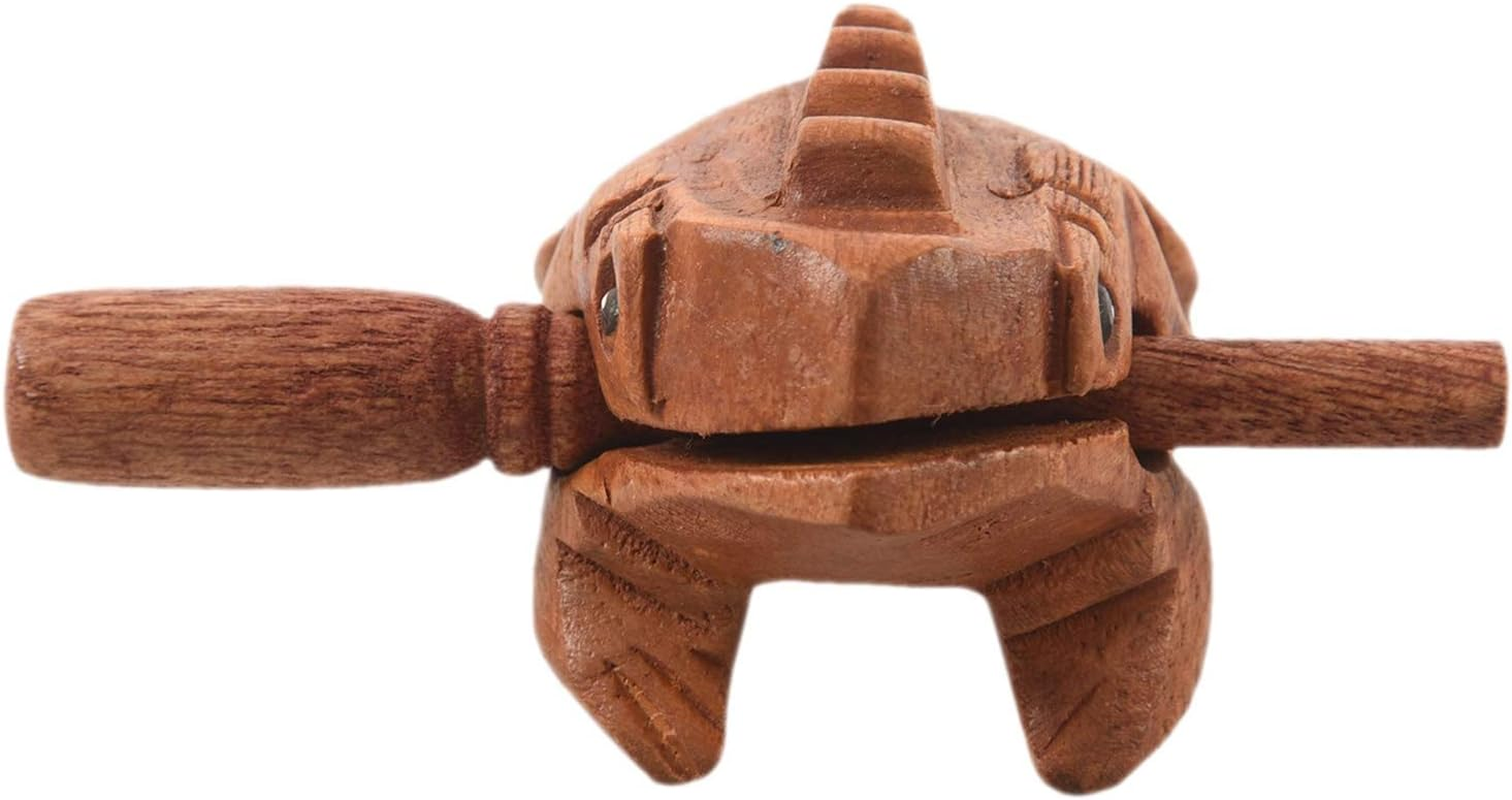 Carved Croaking Wood Percussion Musical Sound Wood Frog Tone Block Toy image number 1