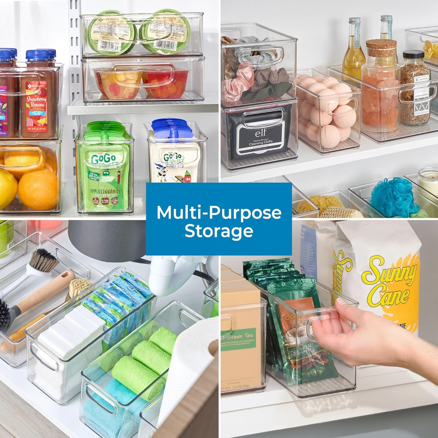 Interdesign Cabinet/Kitchen Binz Kitchen Storage Container, Small Plastic Storage Boxes for the Fridge, Freezer or Pantry, Clear image number 2