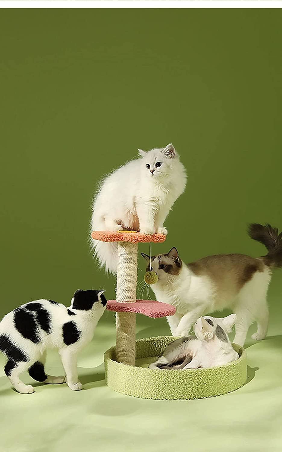Flower Cat Climbing Frame Cat Climbing Frame Sisal Rope Scratching Post Cat Furniture Cat House for Cat Climbing Cute Cat Tree image number 3