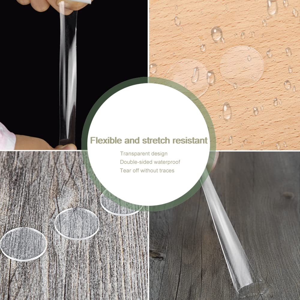 3 Sizes Glue Dots, 1050Pcs Clear Sticky Tack for Crafts, round Double Sided Sticky Dots, No Traces Dots Balloon Glue, Removable Adhesive Wall Putty for Hanging Things (3 Size) image number 1