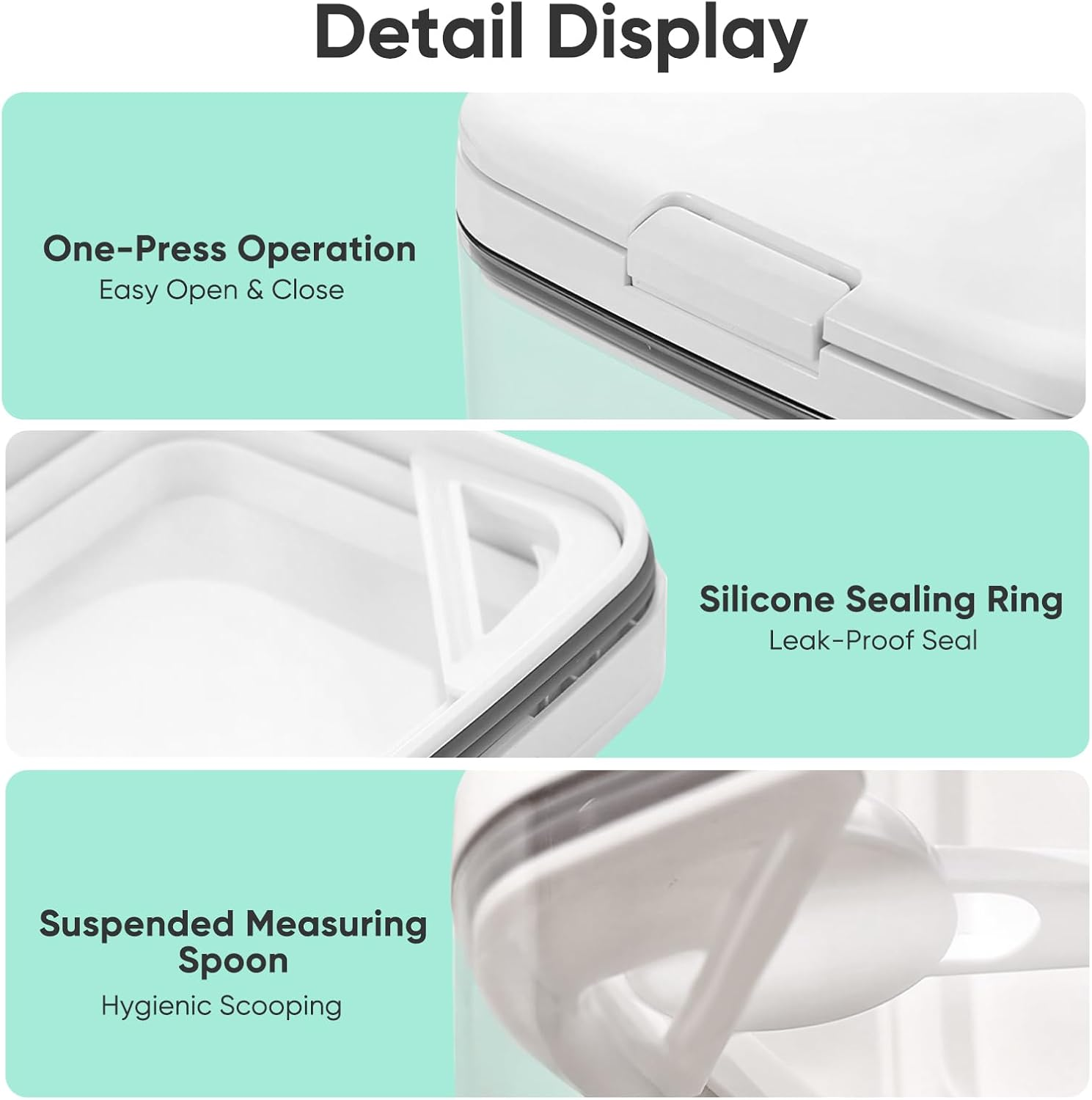 Mannicix Pack of 2 Containers for Detergent, Detergent Box with Spoon, Storage Box for Washing Powder, Laundry Detergent Storage, 2L Detergent Container for Washing Capsules, Bath Bombs image number 6