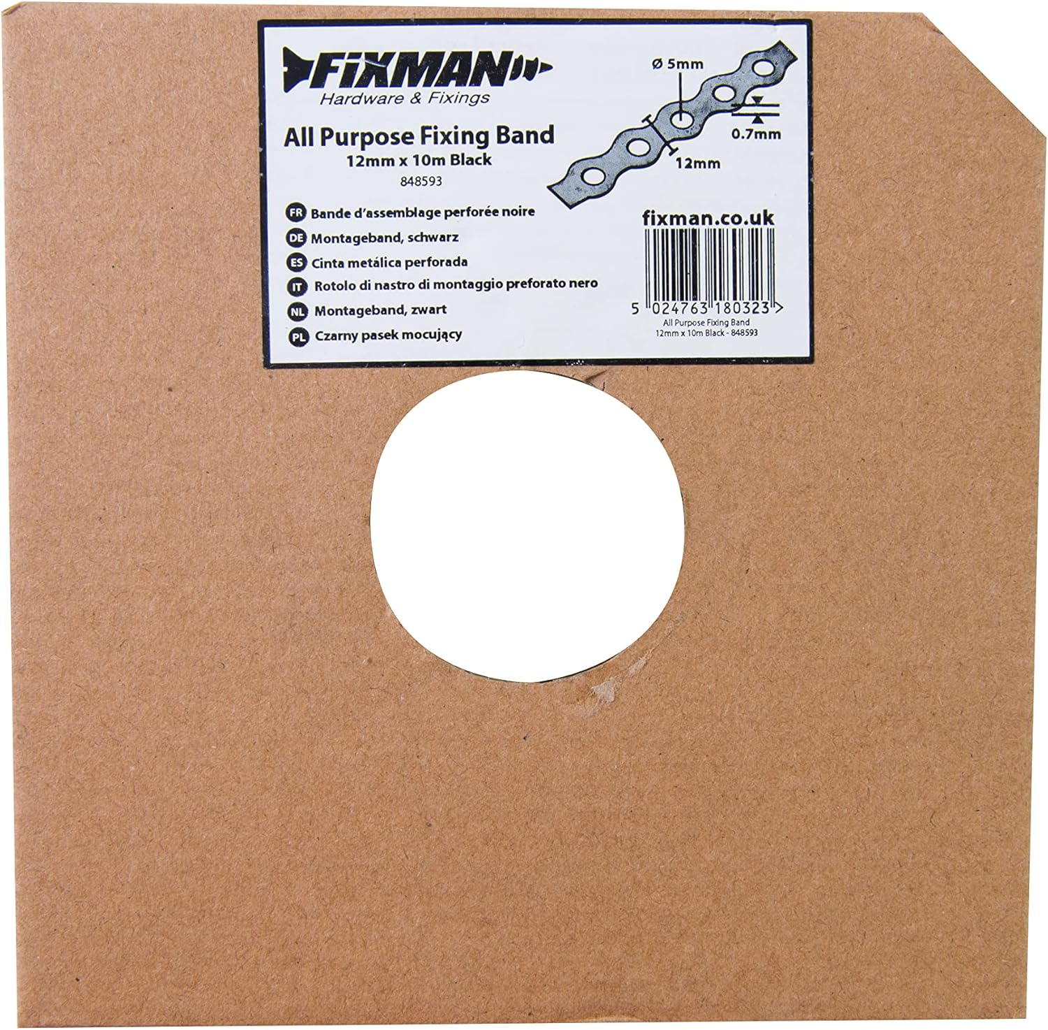 Fixman 848593 Black Fixing Band 12 Mm X 10M image number 3