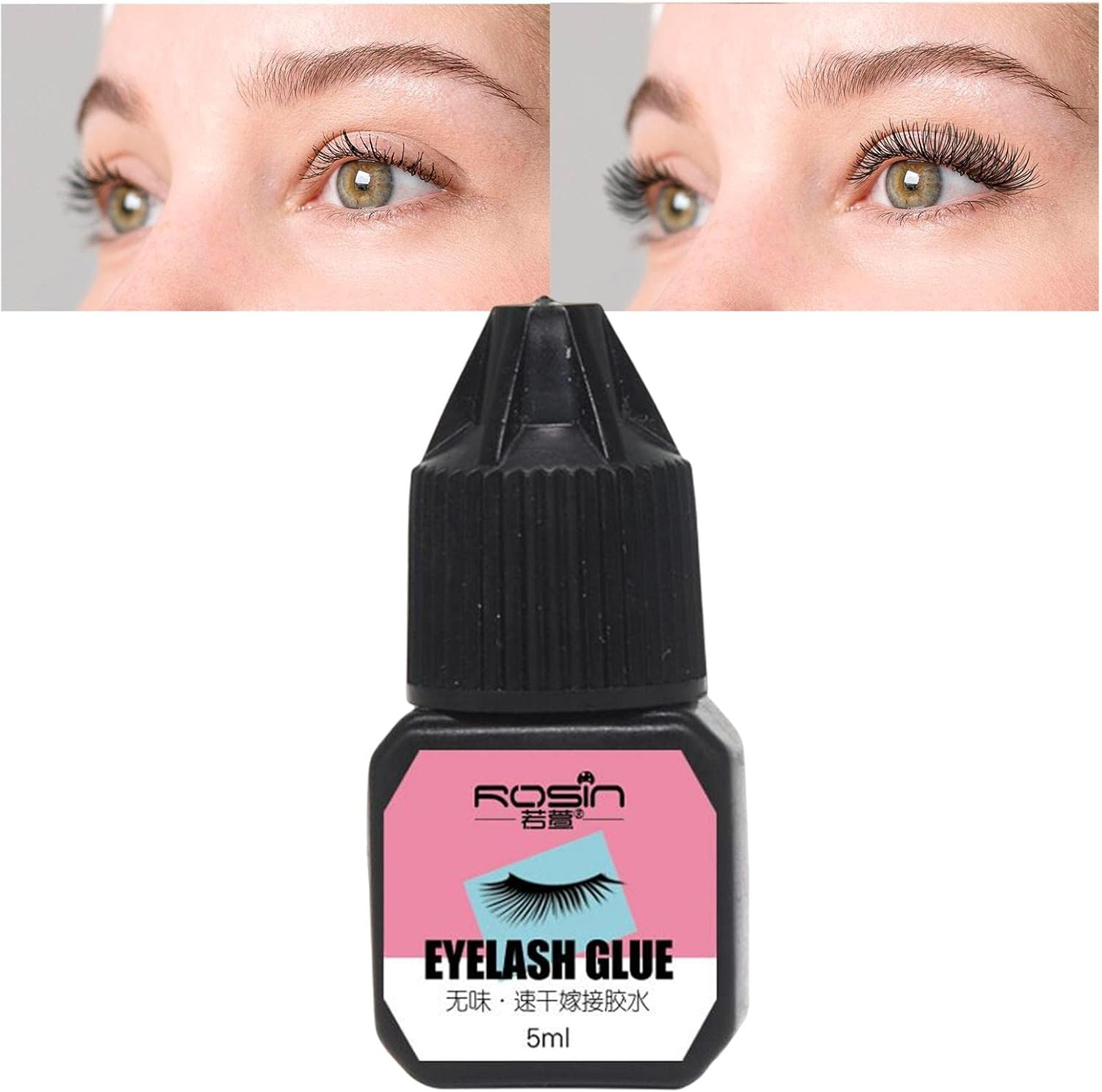 Harayaa Sensitive Eyelash Extension Glue DIY Lash Extension Glue 2S Quick Drying Black 5Ml Strong Eyelash Glue for Professional Use Salon