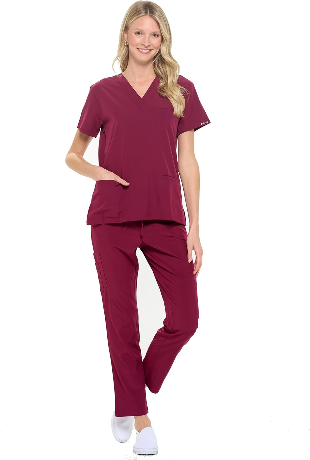 Dagacci Medical Uniform Unisex V-Neck Utility Cotton Scrub Set