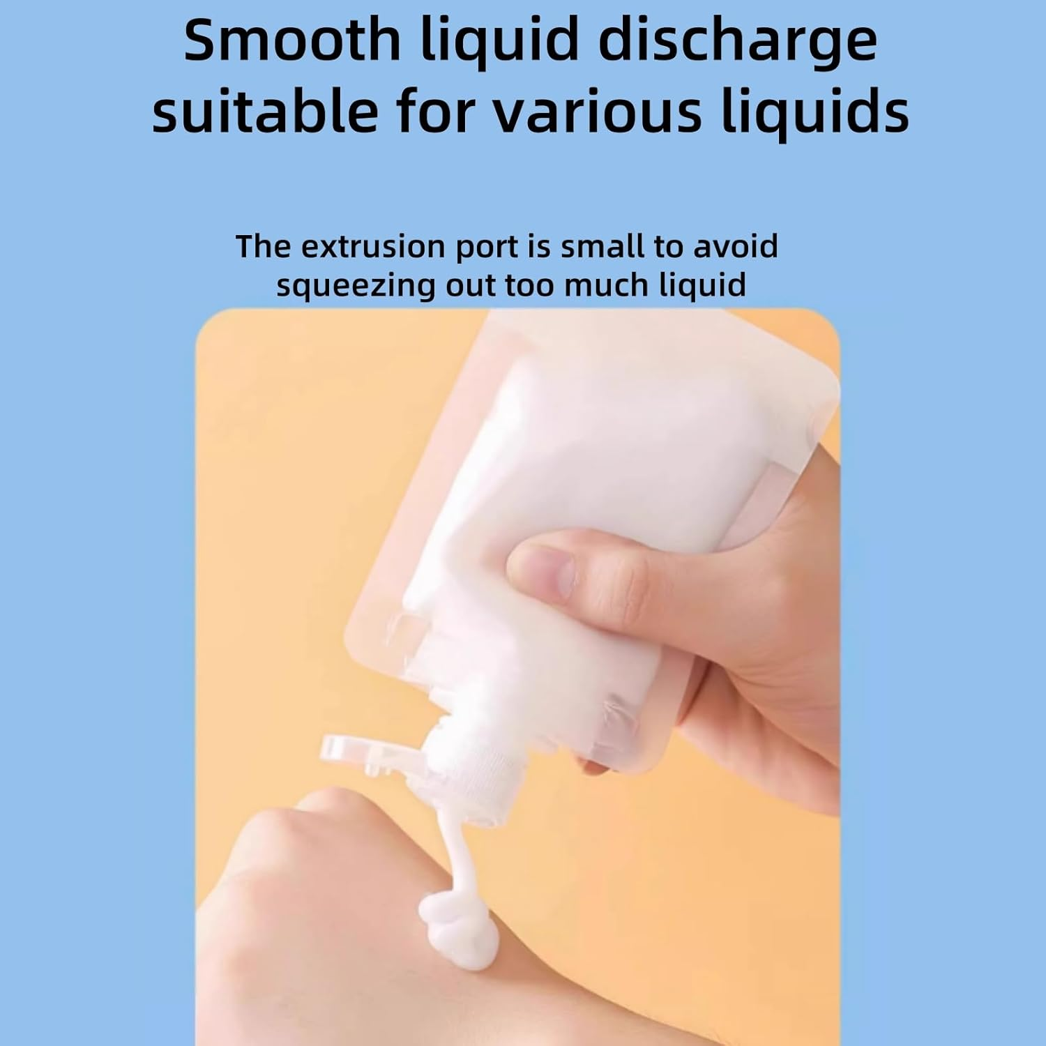 Suytvenxau 10 Pcs Travel Toiletries Pouches, 100Ml Travel Bottles Set for Toiletries, Portable Refillable Stand up Pouch for Shampoo, Conditioner, Lotion, Liquids image number 2