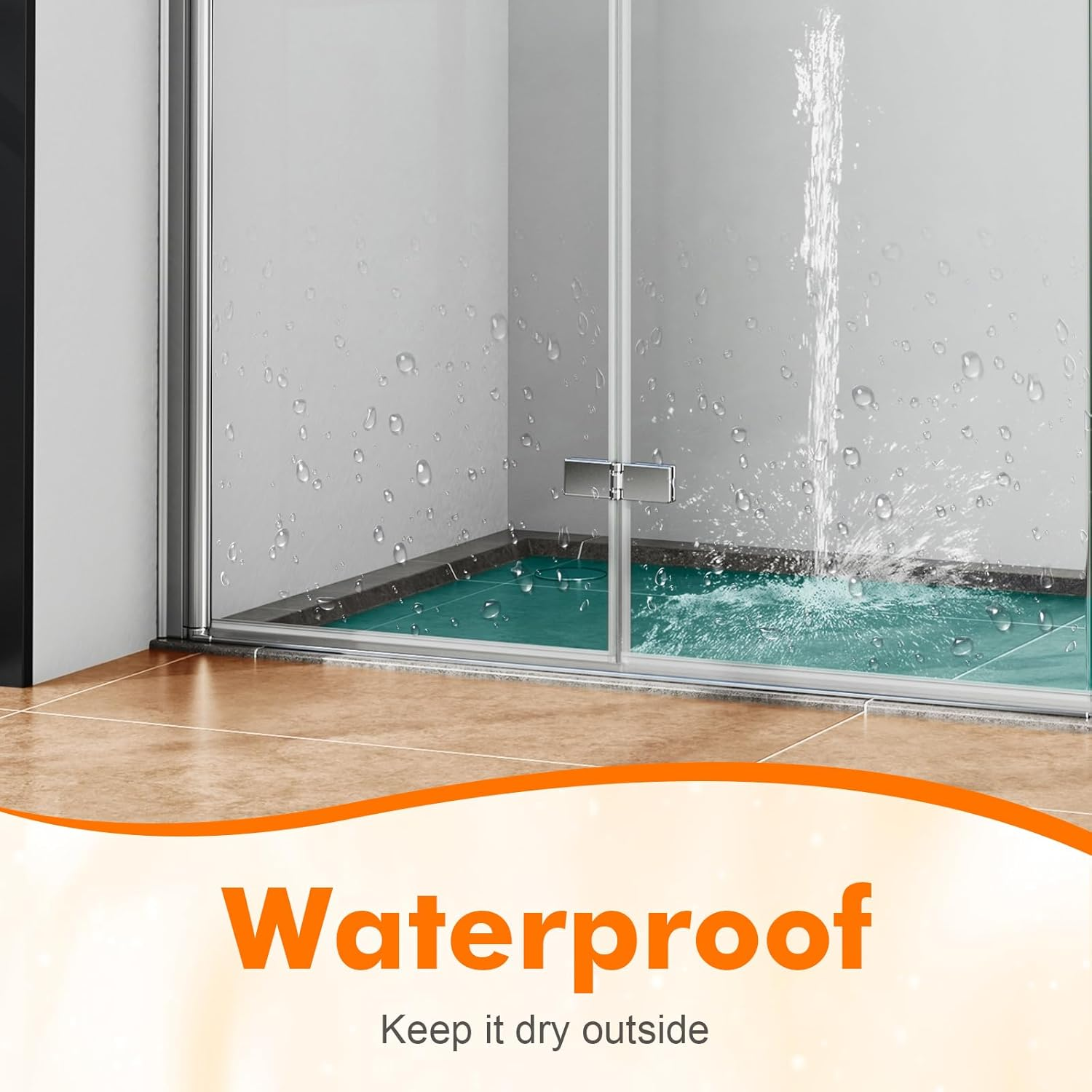 Ibergrif 2 Pack 800Mm Bath Shower Screen Door Seal Strip for 5-8Mm Glass Door Adjustable Length (Straight) M102-80 image number 1