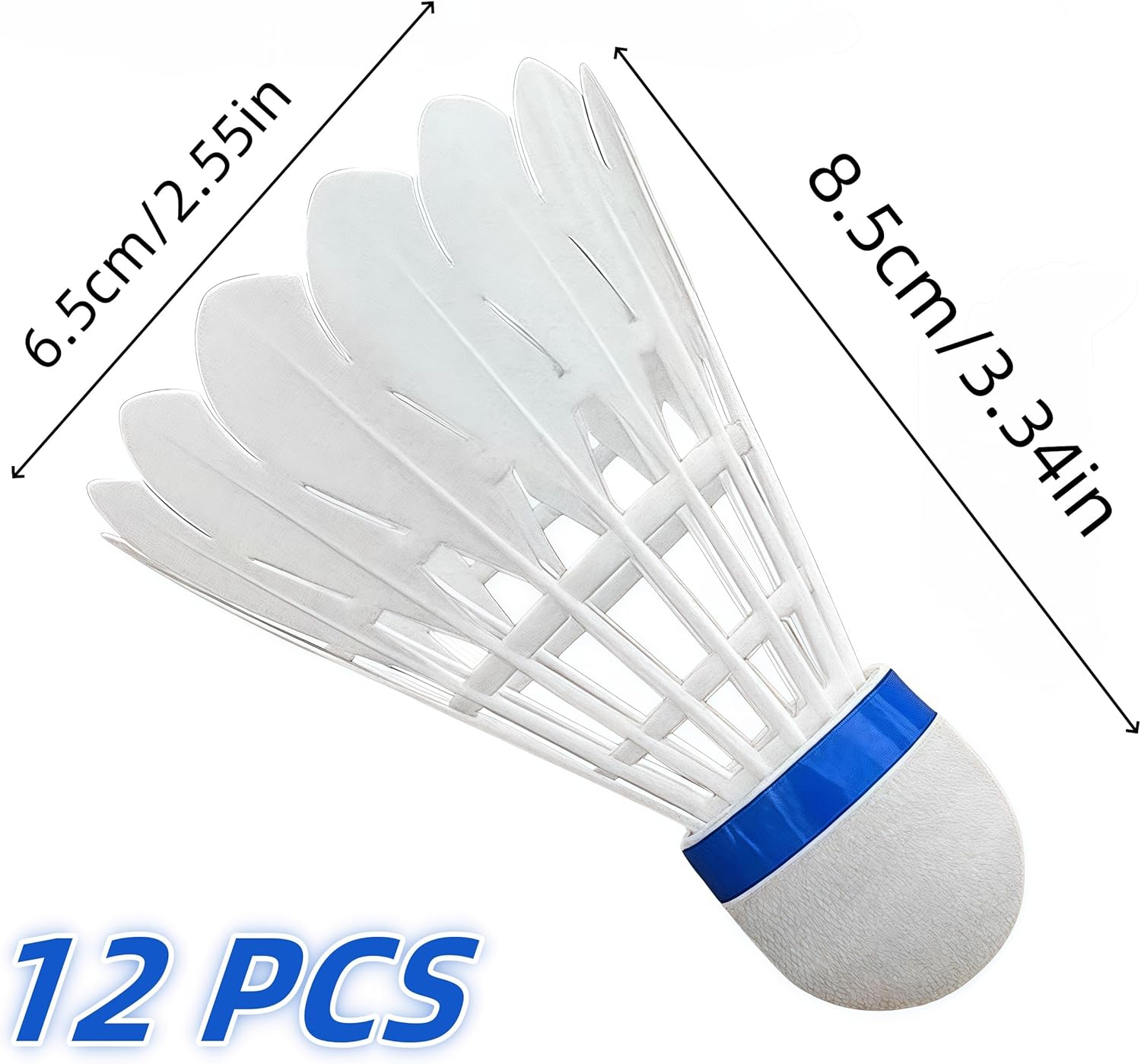 12 Pcs Badminton Shuttlecock,Nylon Shuttle Cocks,Aeroplane Shuttlecock,Badminton Ball Sports Equipment,With High Durability High Speed Badminton Birdies Balls(White) image number 3