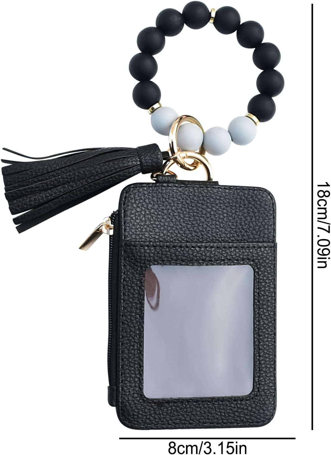 Davivian Key Chain Bracelet Purse - Pearl Tassel Keychain Purse - Card Case for Women | Party Date Birthday Holiday Holiday Shopping Travel, Black, Siehe Beschreibung, See Description - Khaki image number 2