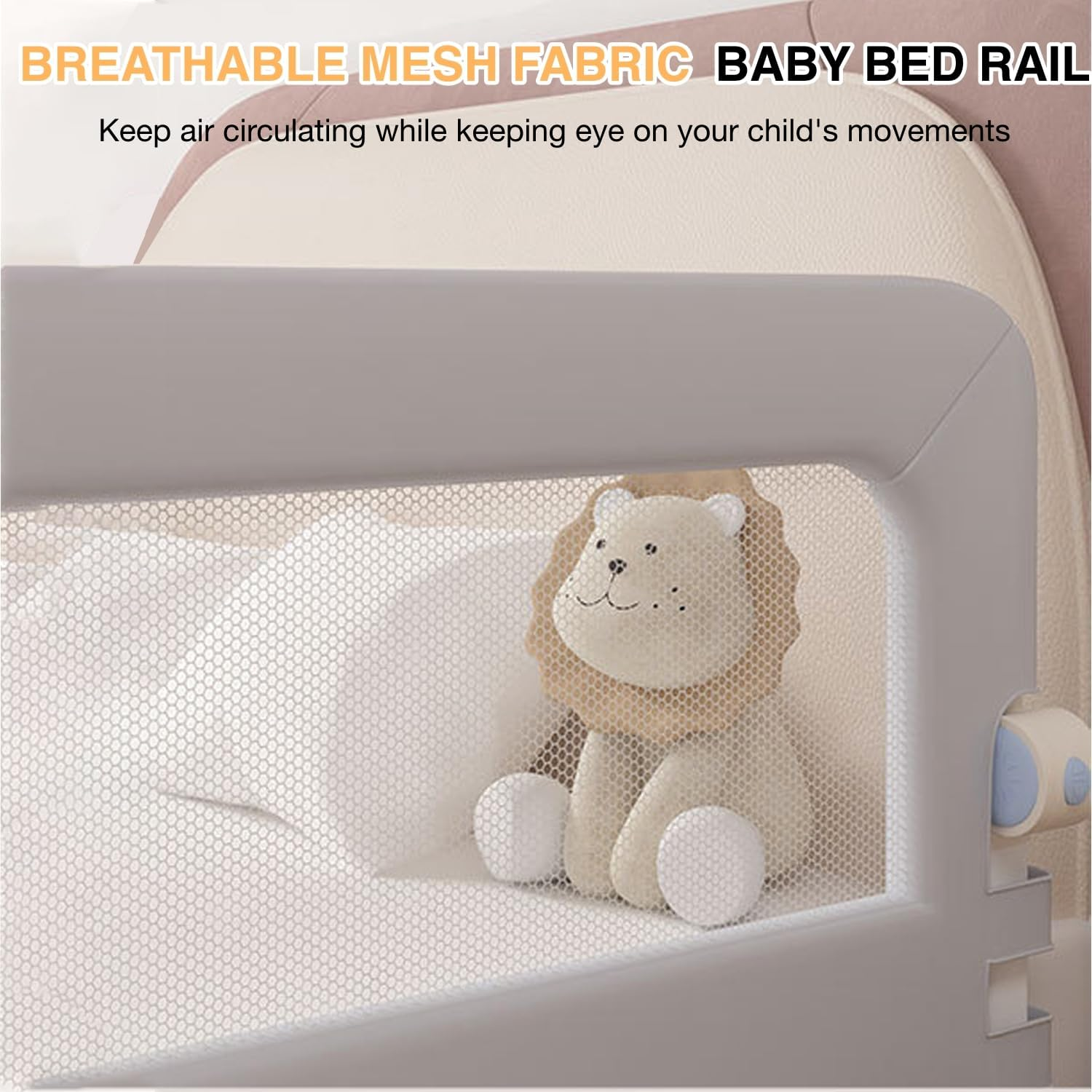 HJB VISSO Foldable Toddler Bed Rails,Safety Baby Bed Rails Guard, Bed Fence Protector Rail, Adjustable Heights Kid Bed Guard Rail for Twin Queen King Full Size Beds (2 M)