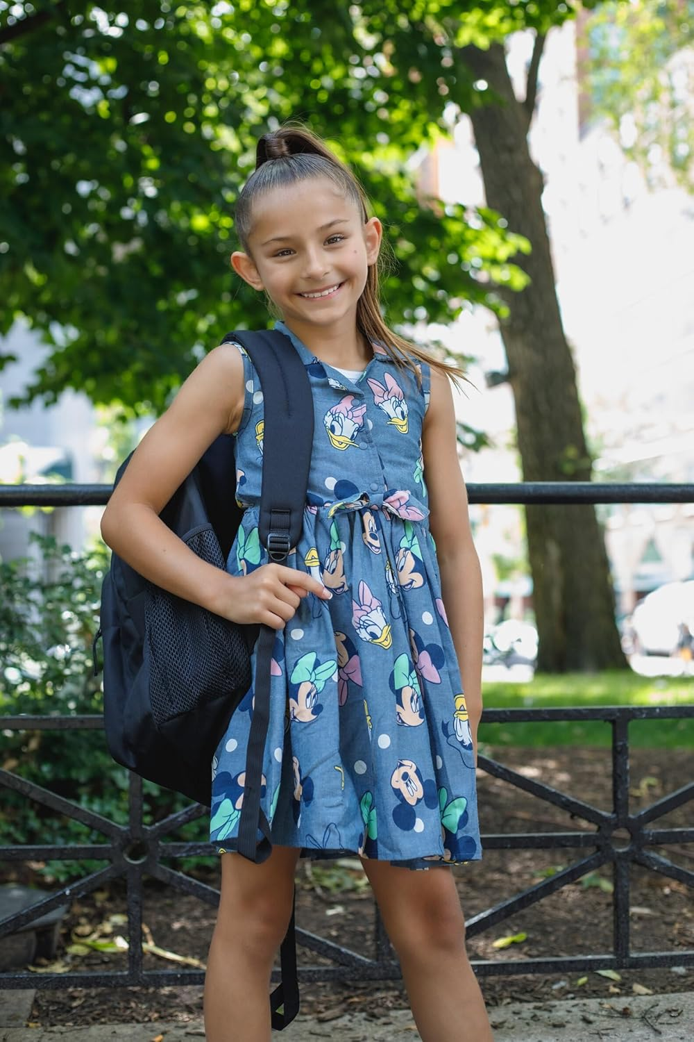 Disney Floral Chambray Skater Dress Newborn to Big Kid image number 4