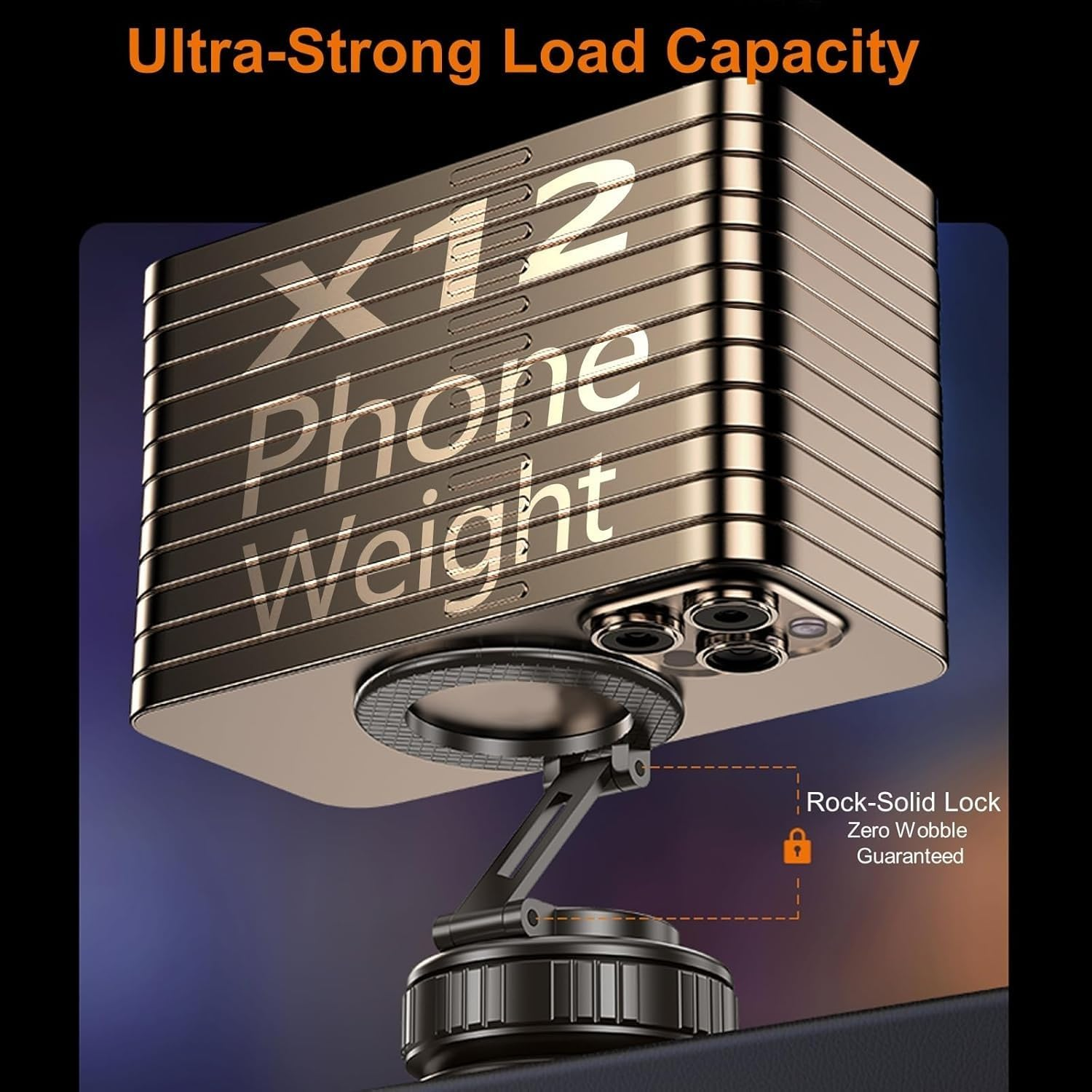 2025 Upgraded Magnetic Car Phone Holder,Ultra Vacuum Suction Cup Magnetic Car Phone Holder, 360&deg; Adjustable Foldable Car Phone Mount Compatible for Iphone/Android - Dashboard/Windshield/Gym Use image number 2