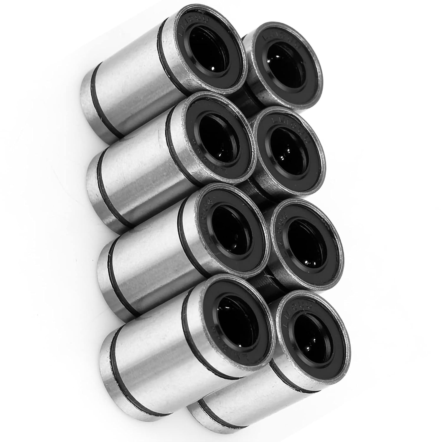 LM10UU Linear Motion Ball Bearing, 8 Pack, Steel Construction, 10Mm Inner Diameter, 19Mm Outer X 29Mm Height, for 3D Printer and Engraving Machine image number 1