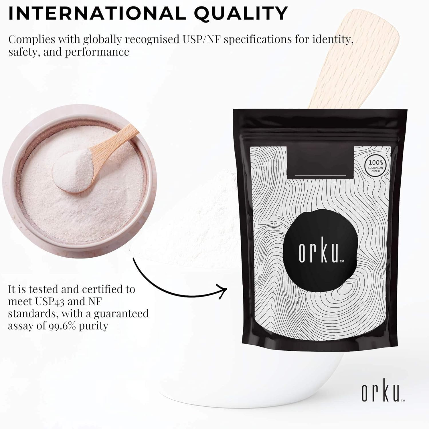 Orku 400G Myo Inositol Powder - USP Grade High Purity Unflavoured image number 2