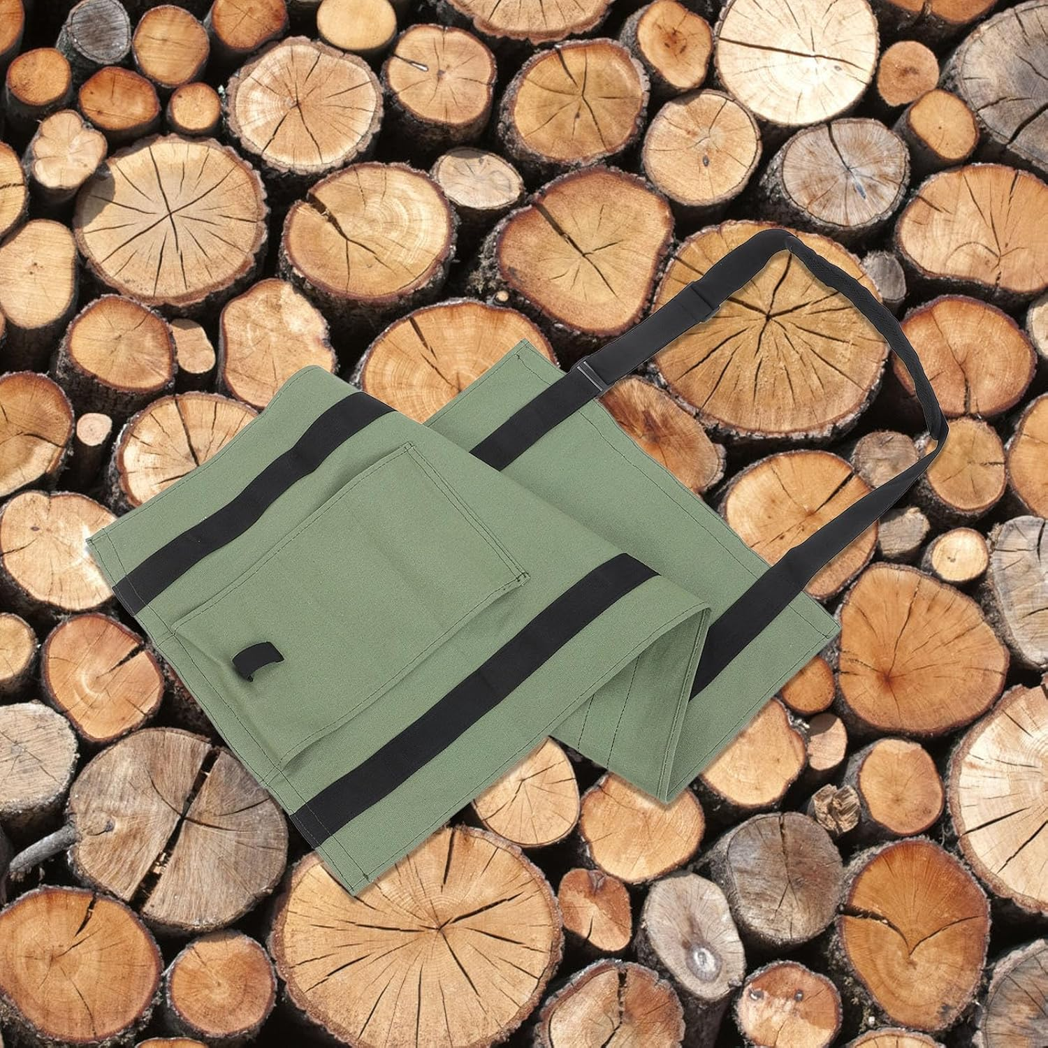 GARIOUANS Firewood Carrying Bags Firewood Tote Carrier Heavy Duty Canvas Log Tote Bag with Reinforced Handles for Outdoor Wood Storage Transport Camping Fireplace Use image number 5