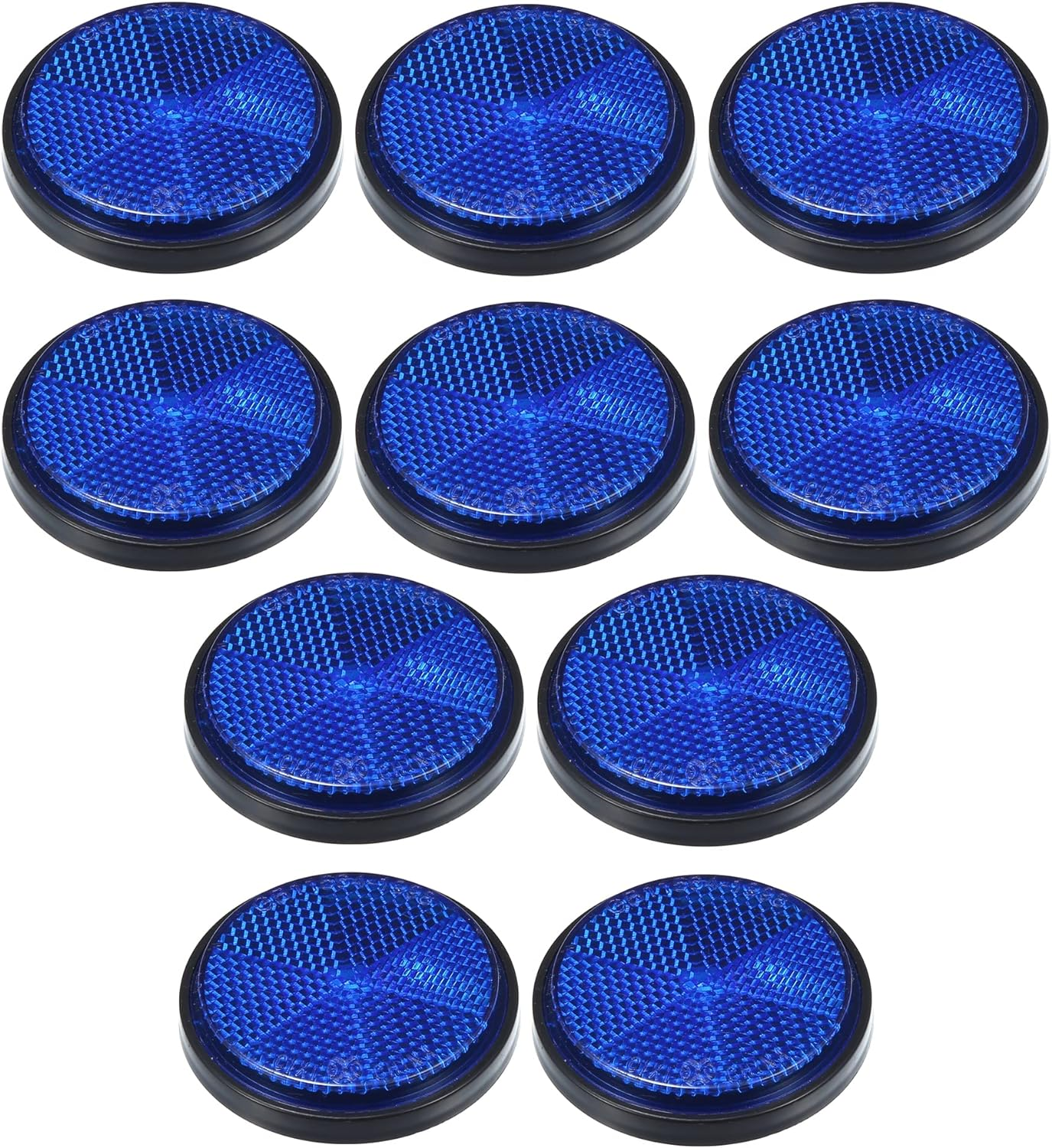 X AUTOHAUX 10 Pcs Universal round Shape Reflector for Motorcycle Garbage Cans Car Trailer Truck and Bike Blue image number 5