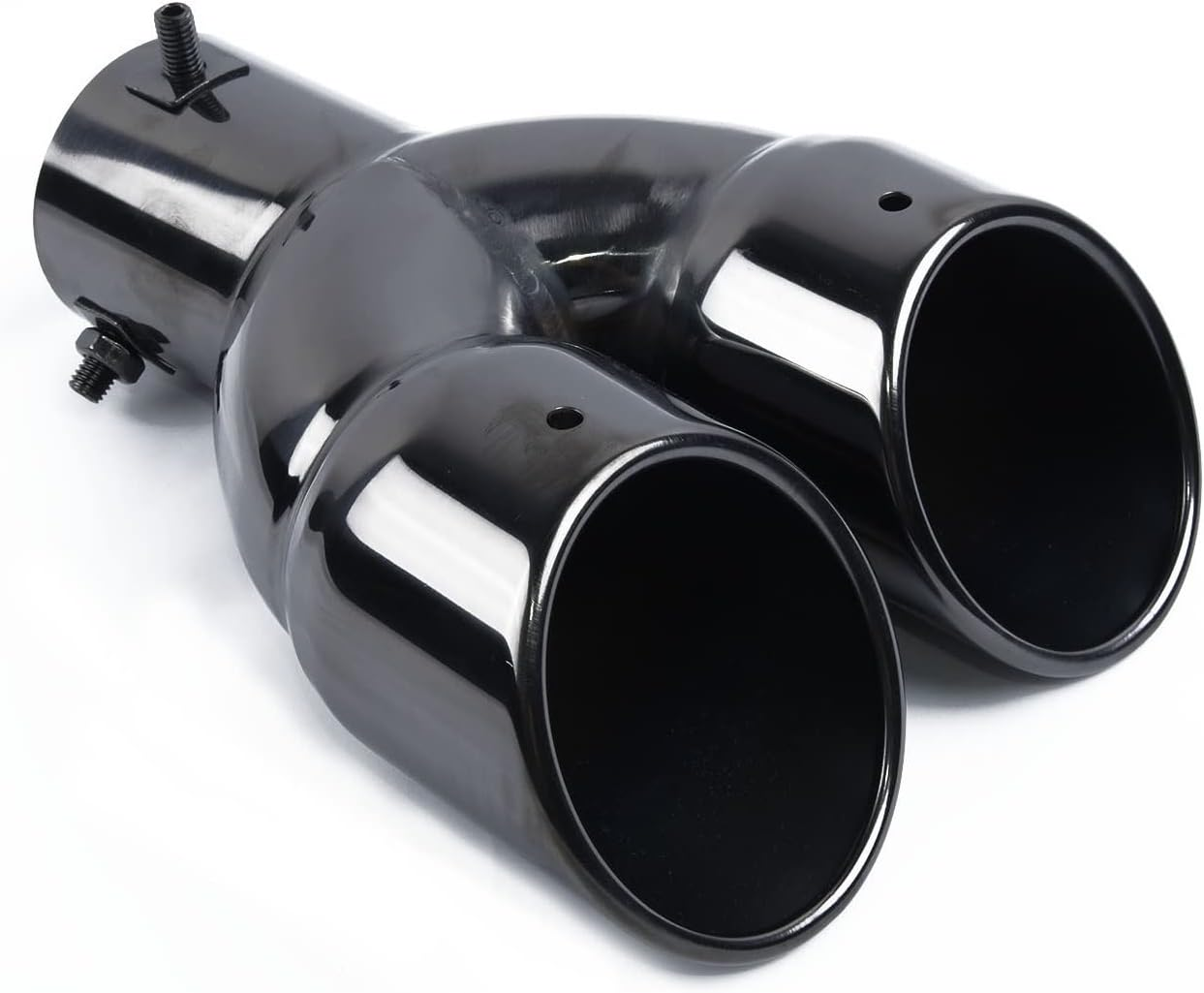 Muffler Universal 63Mm Double Outlet Car Exhaust Systems Pipe Nozzle Muffler Tail Rear Decoration Tube Silencer Straight Car Tuning image number 3