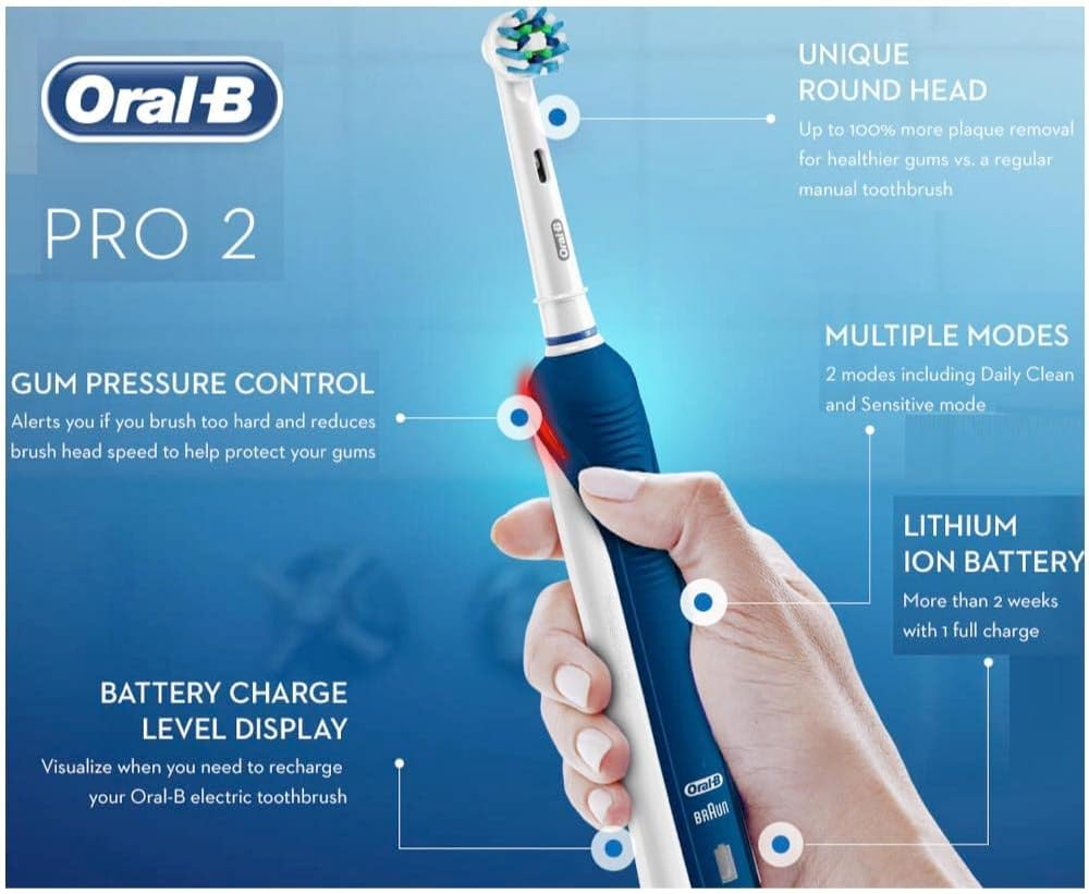 Oral-B Pro 2000 Dark Blue Electric Toothbrush image number 5