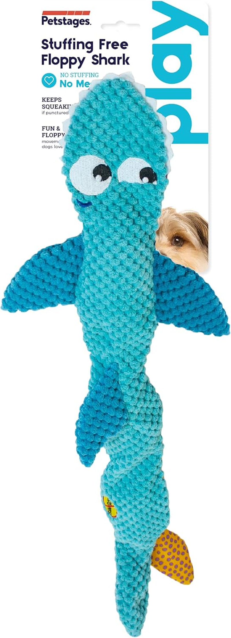 Petstages Stuffing-Free Floppy Shark Plush Dog Toy, Large image number 6