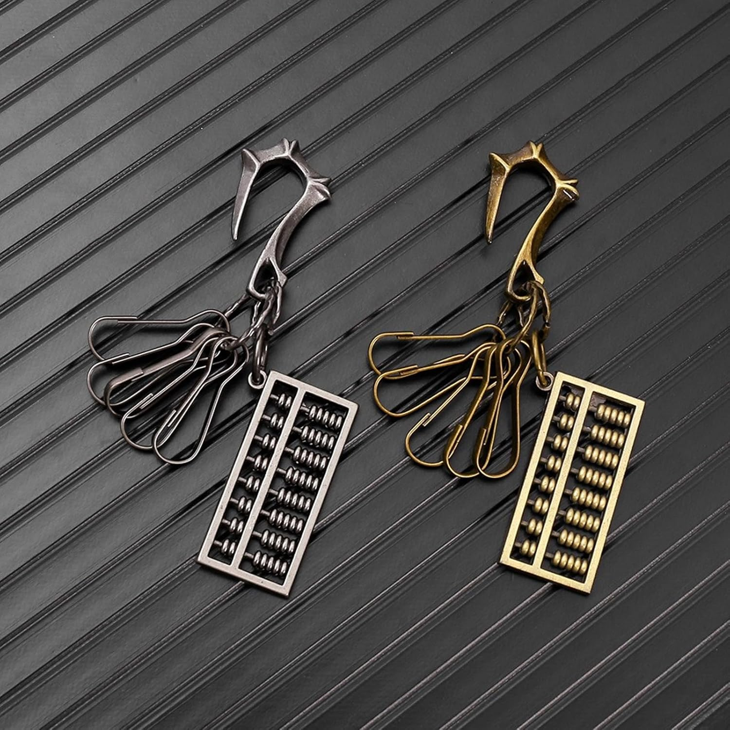 Oxtxuzdm Vintage Metal Abacus Pendant Keychain Zn Alloy Hanging Ornament Retro Design Wallet Men Women Pendant Holder - Copper image number 6