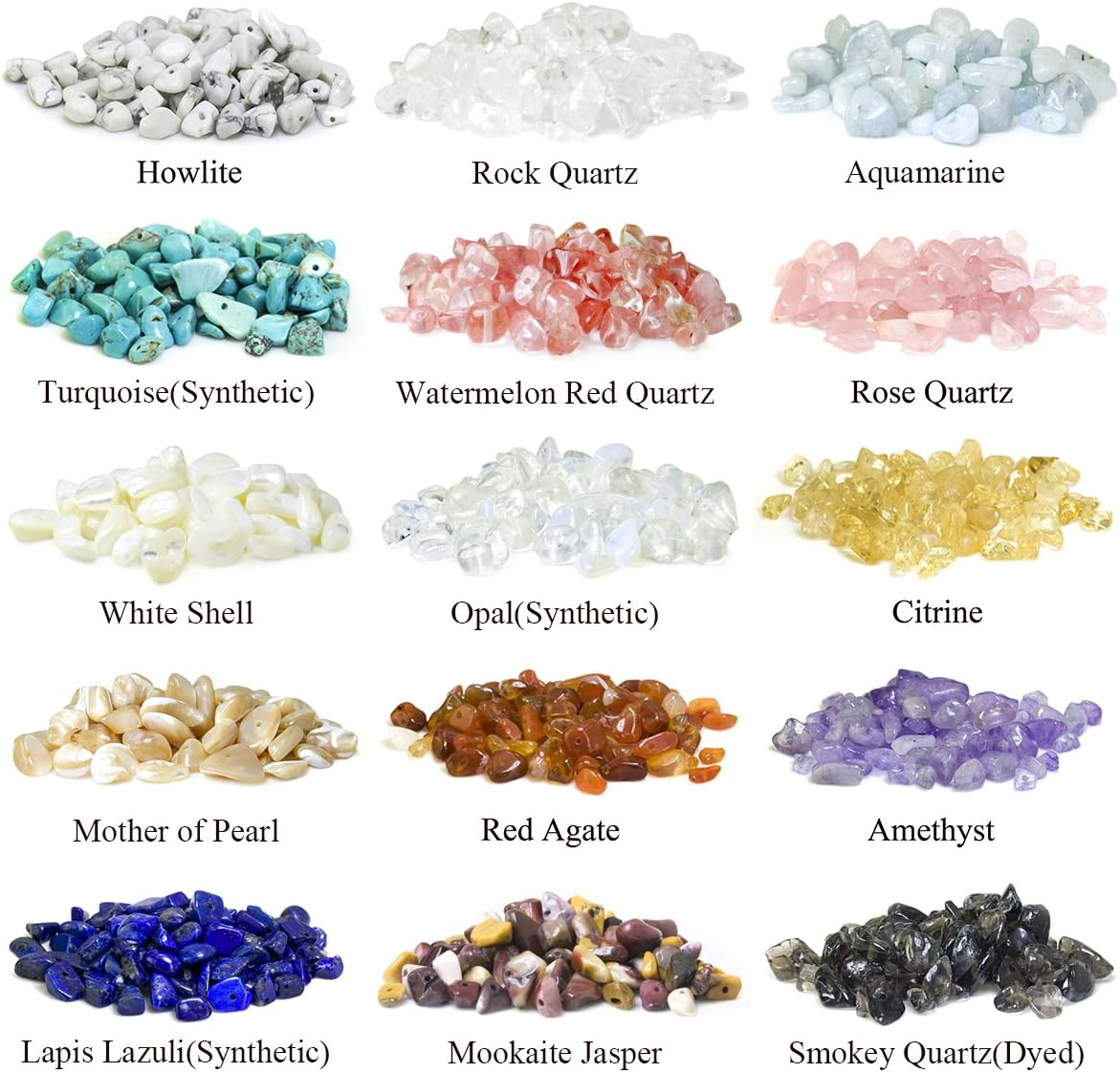 BEADNOVA Natural Chips Gemstone Crystal Pieces Irregular Shaped Loose Beads for Jewellery Making Box Set Value Pack image number 1