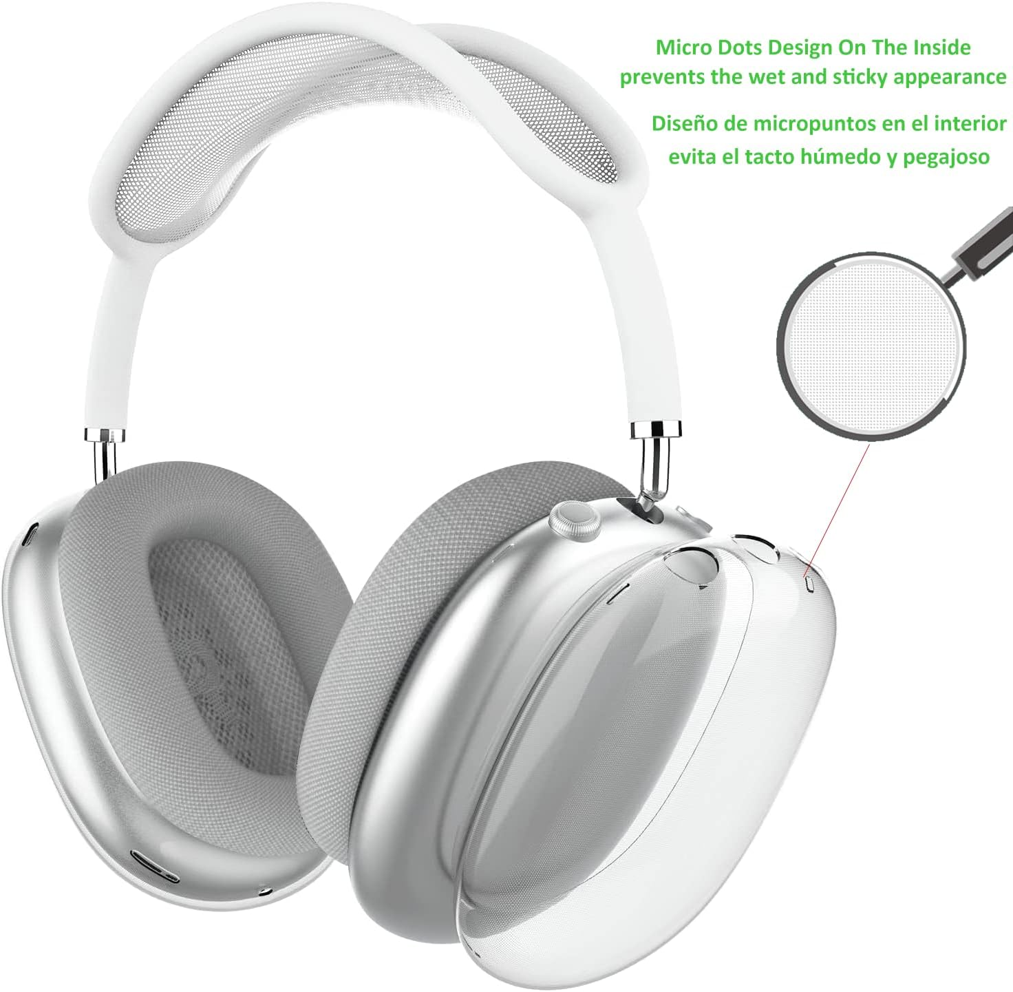 USTIYA Case for Apple Airpods Max Cover Clear Protector Shock-Absorption Transparent TPU image number 5