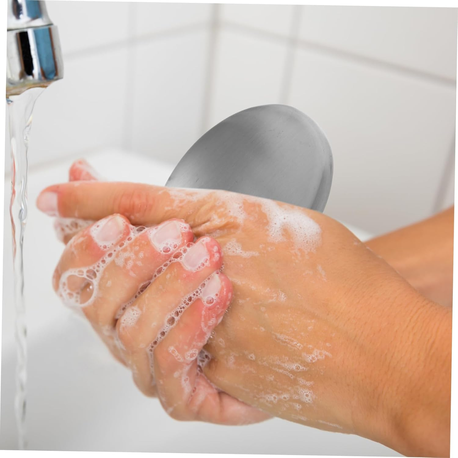 Alipis Metal Odor Absorber Soap Stainless Steel Soap Bar Dual Use Hand Cleaning Odor Removing Dishwasher Safe Safe For image number 3