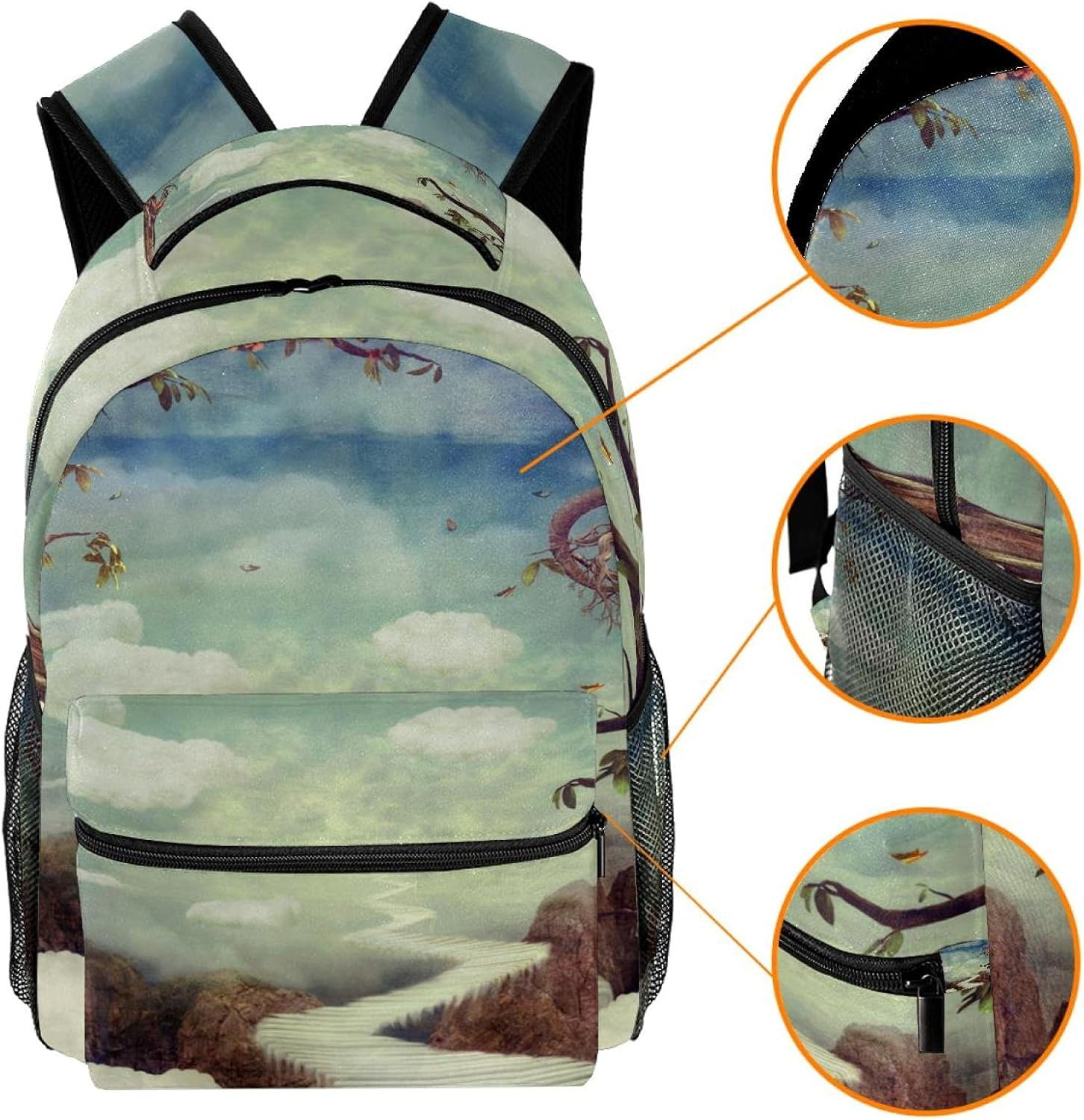 Fantastic Clouds in the Sky Backpack Students Shoulder Bags Travel Bag College School Tote Backpacks
