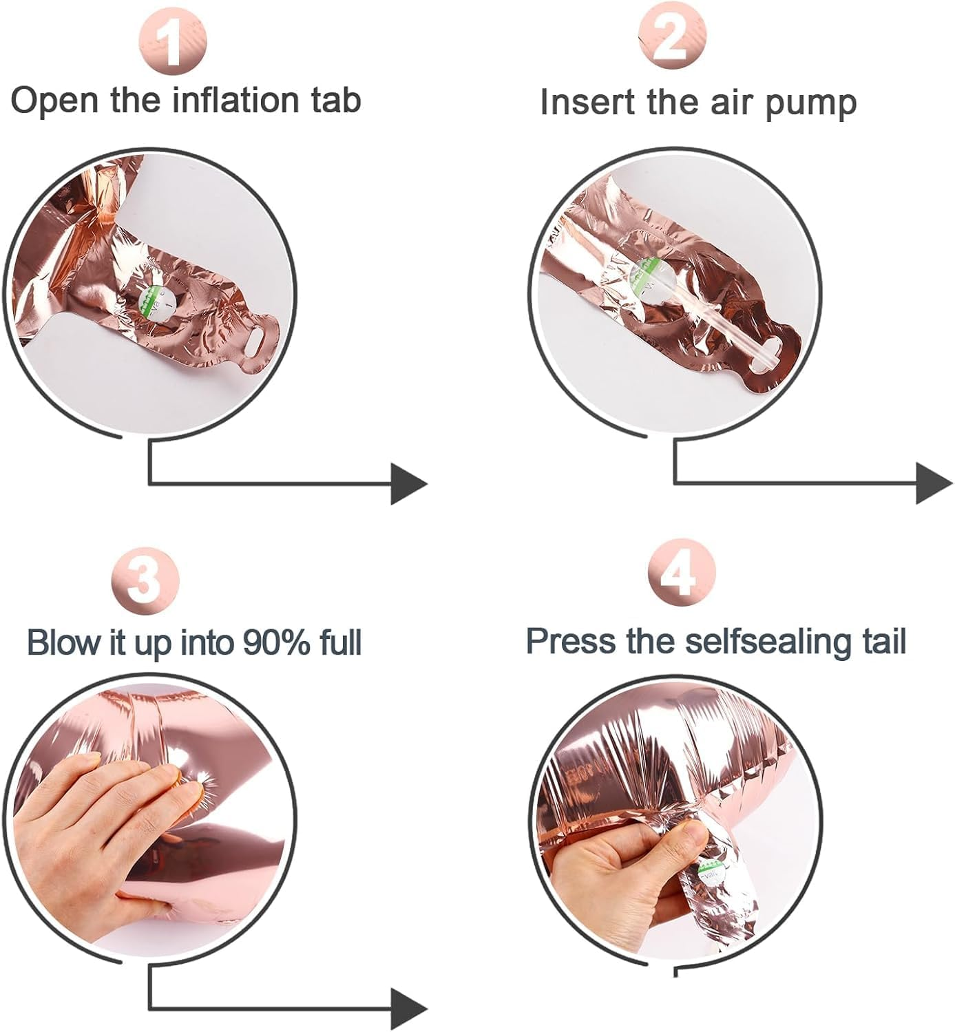 Lumjoy Rose Gold 3 Balloon, 40 Inch Number Balloon, 3Rd Birthday Decorations for Kids, Girls, Boys, Men, Women, Party Supplies for Celebrations, Giant Number 3 Balloon image number 3