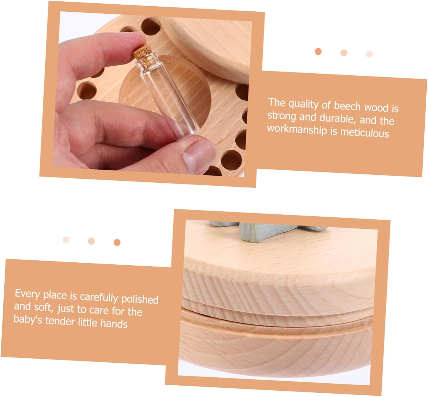 Kisangel 1 Set Teeth Organizer Keepsake Box Deciduous Tooth Holder for with Photo Frame Present for Birthdays Christmas and Year Celebrations image number 6