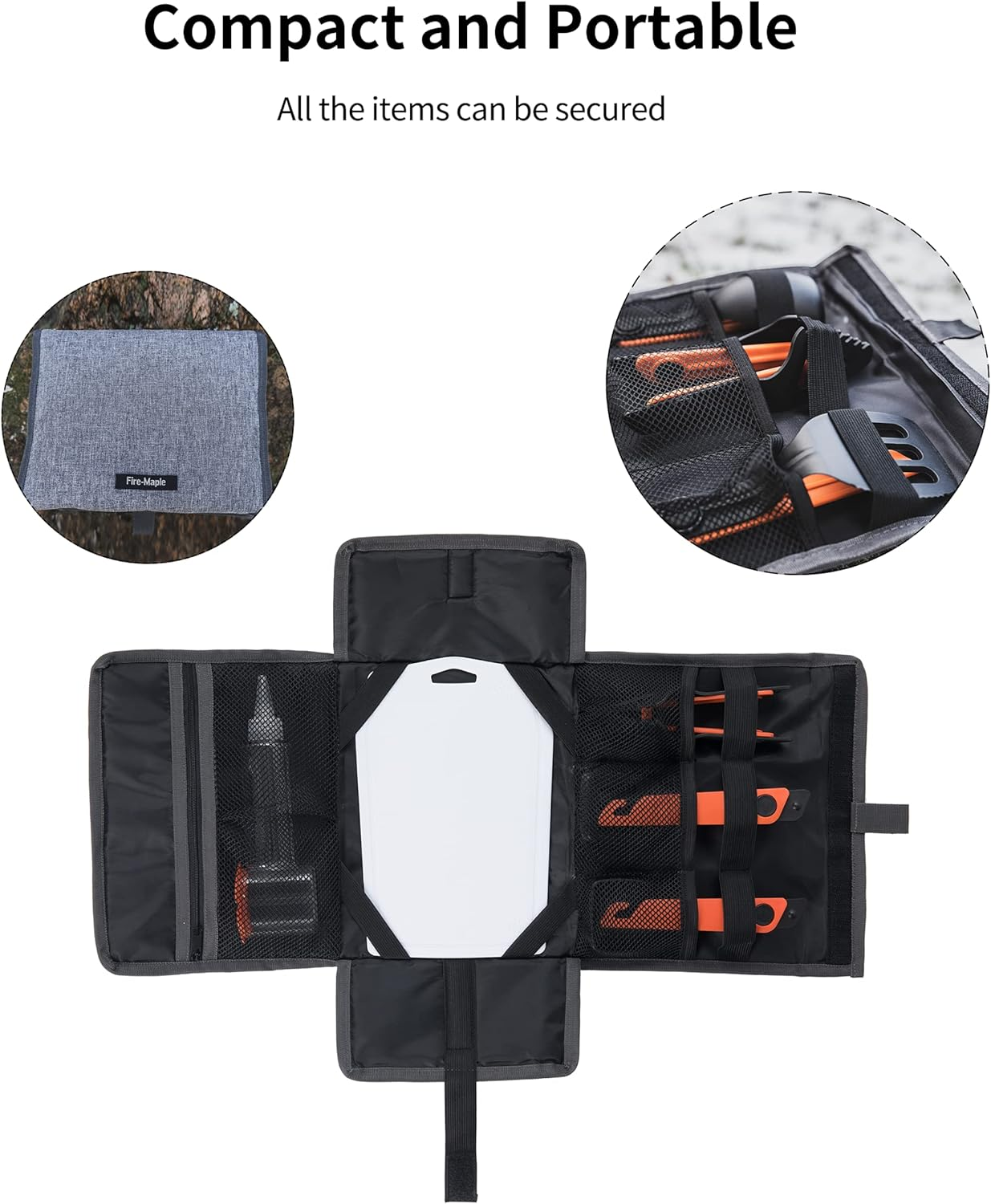 Fire-Maple Chef Camp Kitchen Set | Portable 6 Pc Kit with Folding Tongs, Spatula, Spoon | Essential Outdoor Gear for Backpacking, Car Camping, Fishing, BBQ, and Travel