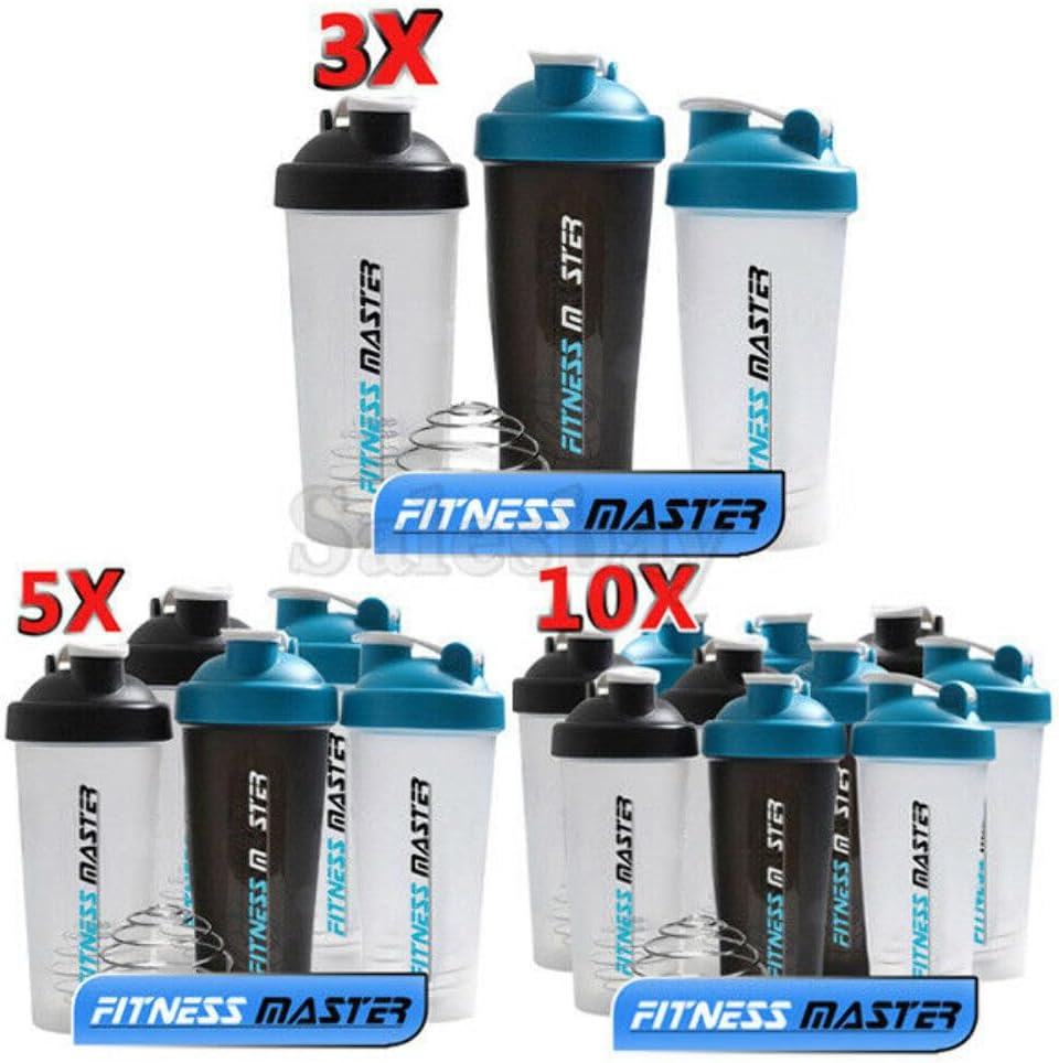 Multi 700Ml GYM Protein Supplement Drink Blender Mixer Shaker Shake Ball Bottle 3X image number 1