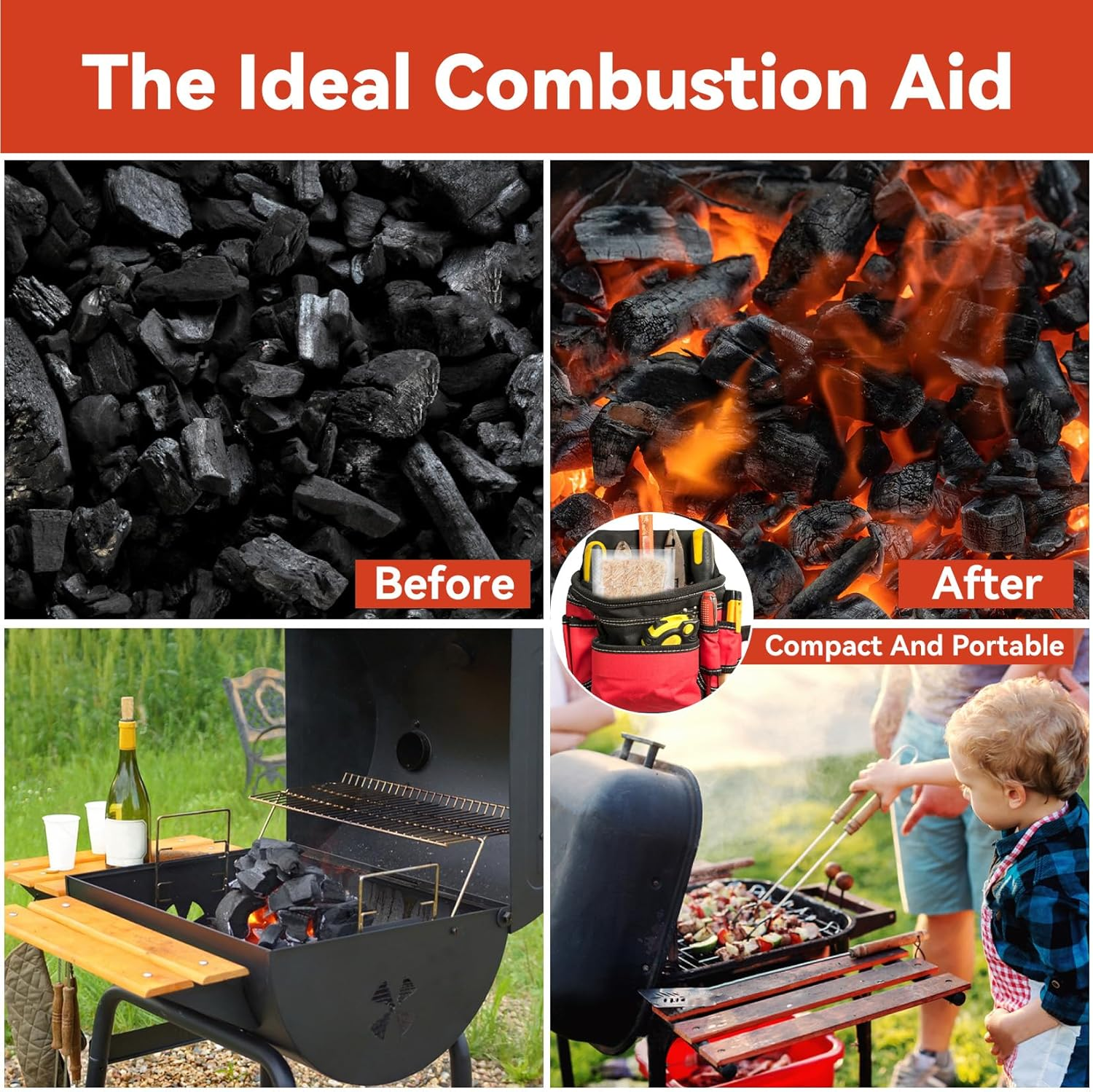 MAQIHAN 15PCS Quick Ignite Fire Starter - Fire Starter Rolls for BBQ Fireplace, Charcoal Starter for Indoor and Outdoor Use, Easily Light, Wax Wood Roll for Campfire, Chimney, Grill, Camping, Survival image number 5