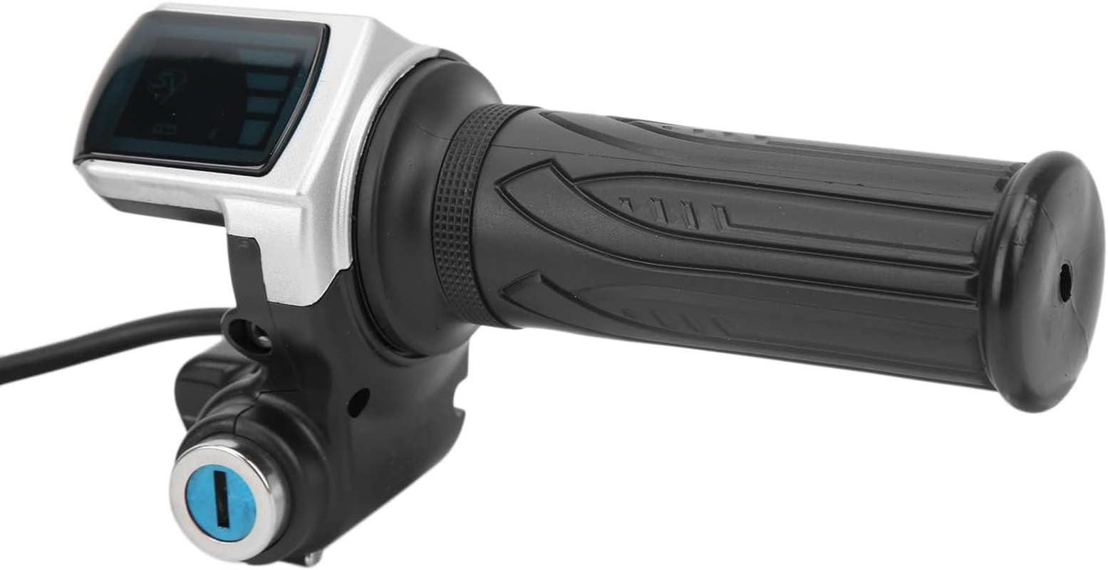 Electric Bike Twist Throttle Grip Lock Key Set LED Indicator for Motorcycle Scooter 48V Waterproof Durable Ergonomic Design with LED Indicator for Motorcycle Scooter 48V