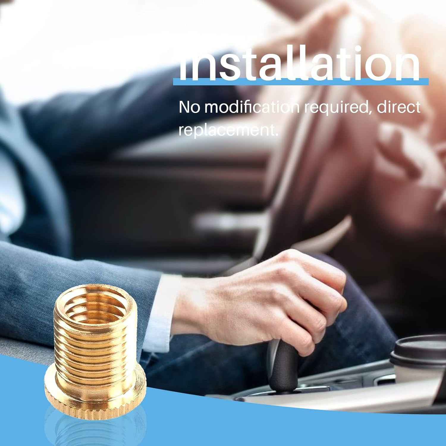 YIUIY M8X1.25, M10X1.25, M10X1.5 Shift Knob Adapters Gear Shifter Knob Thread Screw Adapter for 5 6 Speed Manual Automatic Vehicle Gold