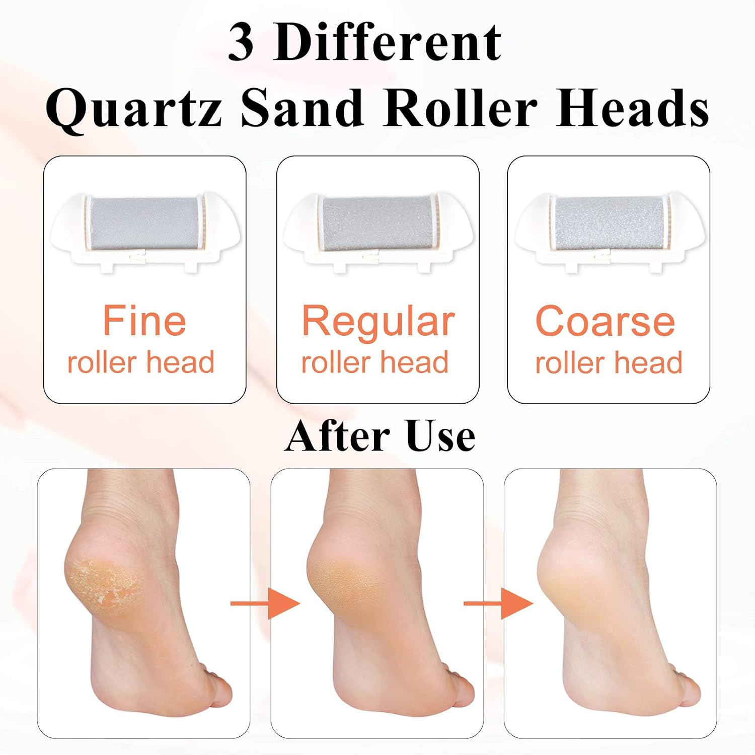 SIHOHAN Electric Callus Remover for Feet, 12 in 1 Pedicure Tools Kit, Rechargeable, Waterproof, 2 Speeds, 3 Roller Heads, Battery Display image number 2