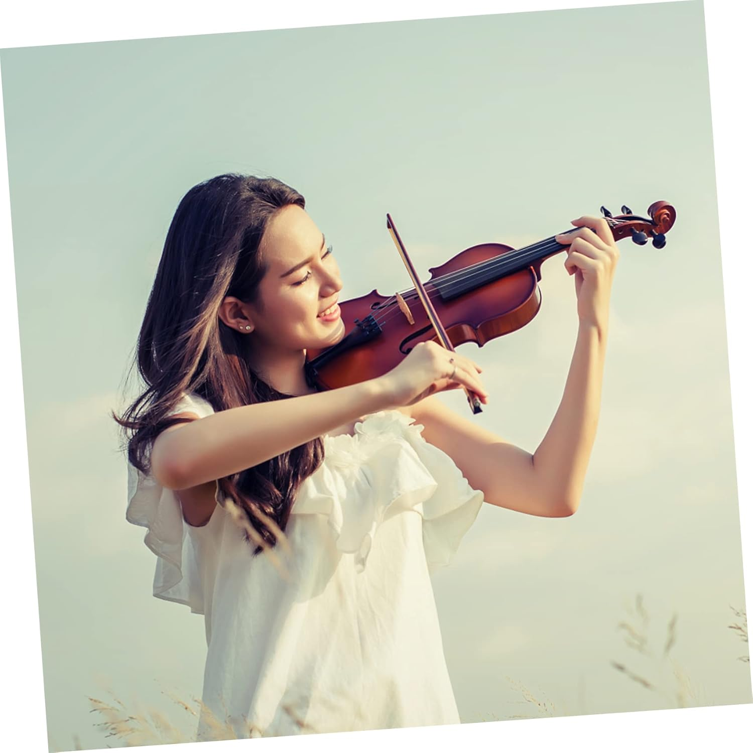 SUPVOX Violin Practice Bow 1/2 Violin Bow Arbor Practice Horse Hair 1/2 Size Well Balanced Handmade Red Sandalwood image number 5