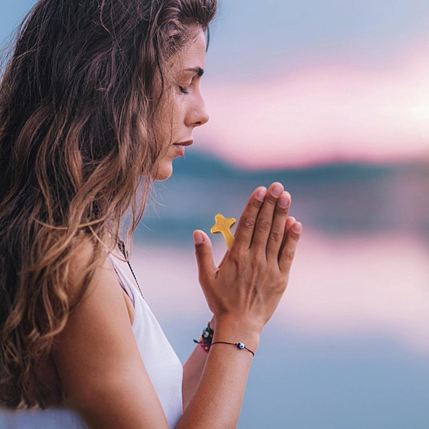 Motivational Worry Stone Cross Wooden Crosses Small Hand Cross Hand Cross Small Wooden Cross for Praying, Also as a Death Cross, Handmade to Fit in Your Hand