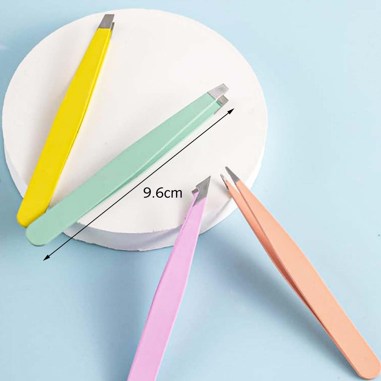 Stainless Steel Tweezers Set Eyebrow Plucker for Women Men Face Brow Chin Ingrown Hair 4 Pieces image number 1